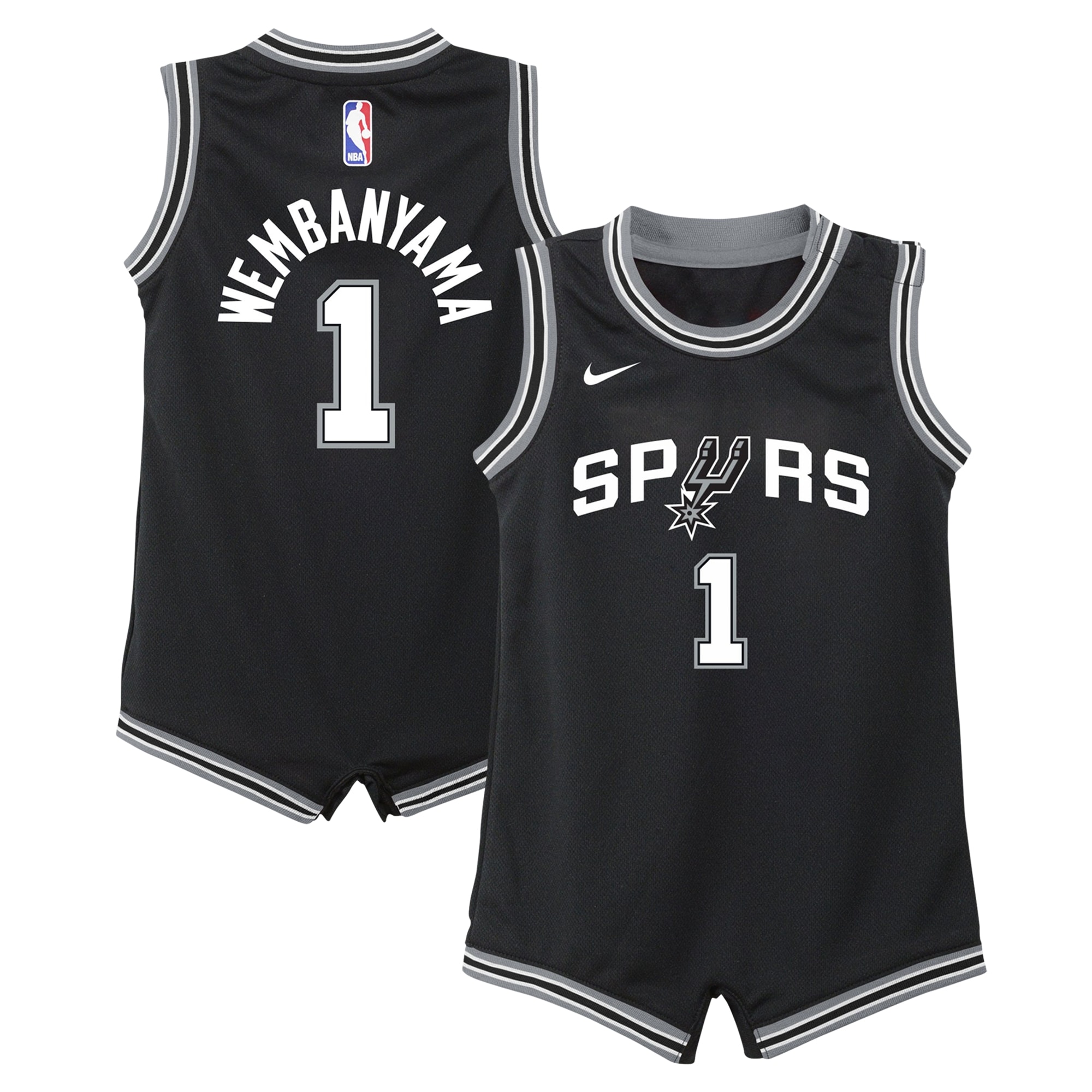 San Antonio Spurs infant san antonio spurs victor wembanyama nike black swingman player jersey – icon edition Collection | Official Spurs Store