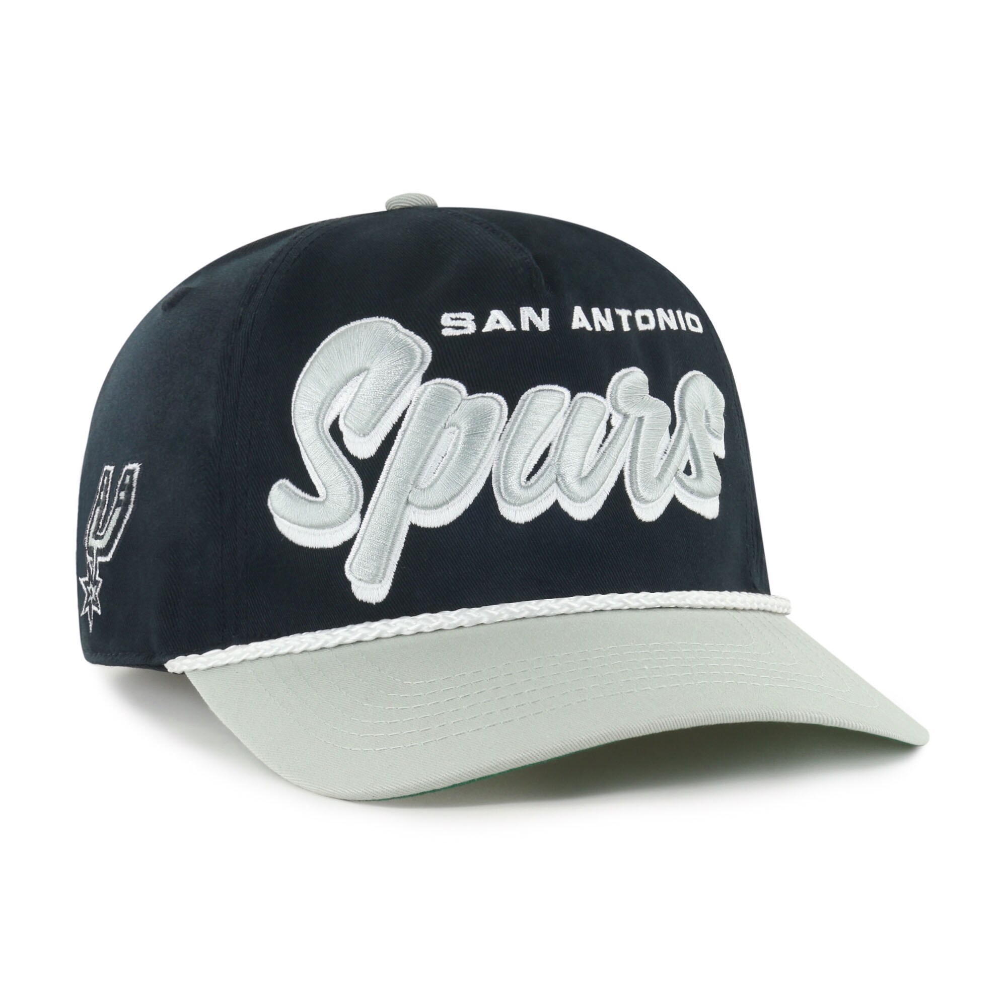 San Antonio Spurs mens san antonio spurs 47 blacksilver dropshadow rope hitch adjustable hat Collection | Official Spurs Store