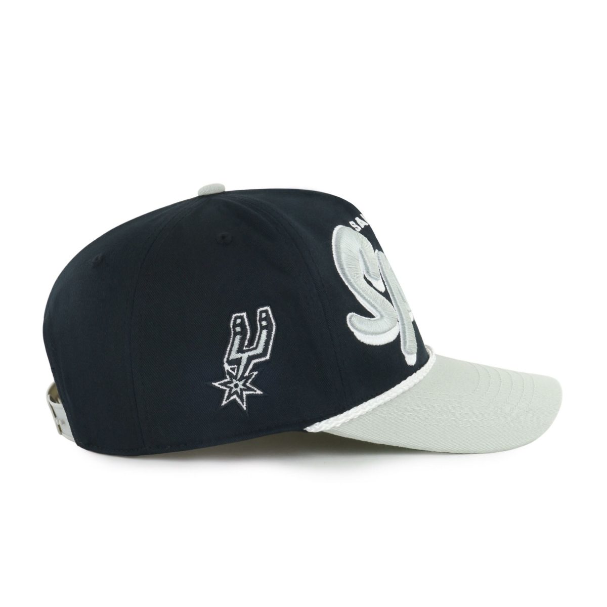 San Antonio Spurs mens san antonio spurs 47 blacksilver dropshadow rope hitch adjustable hat Collection | Official Spurs Store
