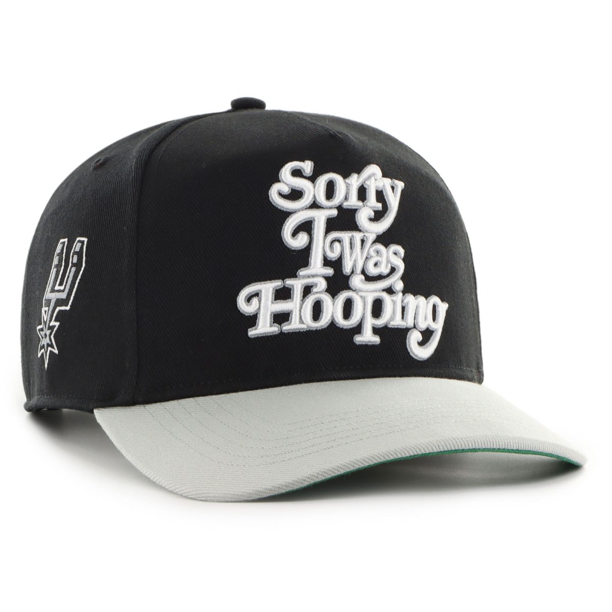 San Antonio Spurs mens san antonio spurs 47 x brand seen sorry i was hooping blacksilver two-tone hitch adjustable hat Collection | Official Spurs Store