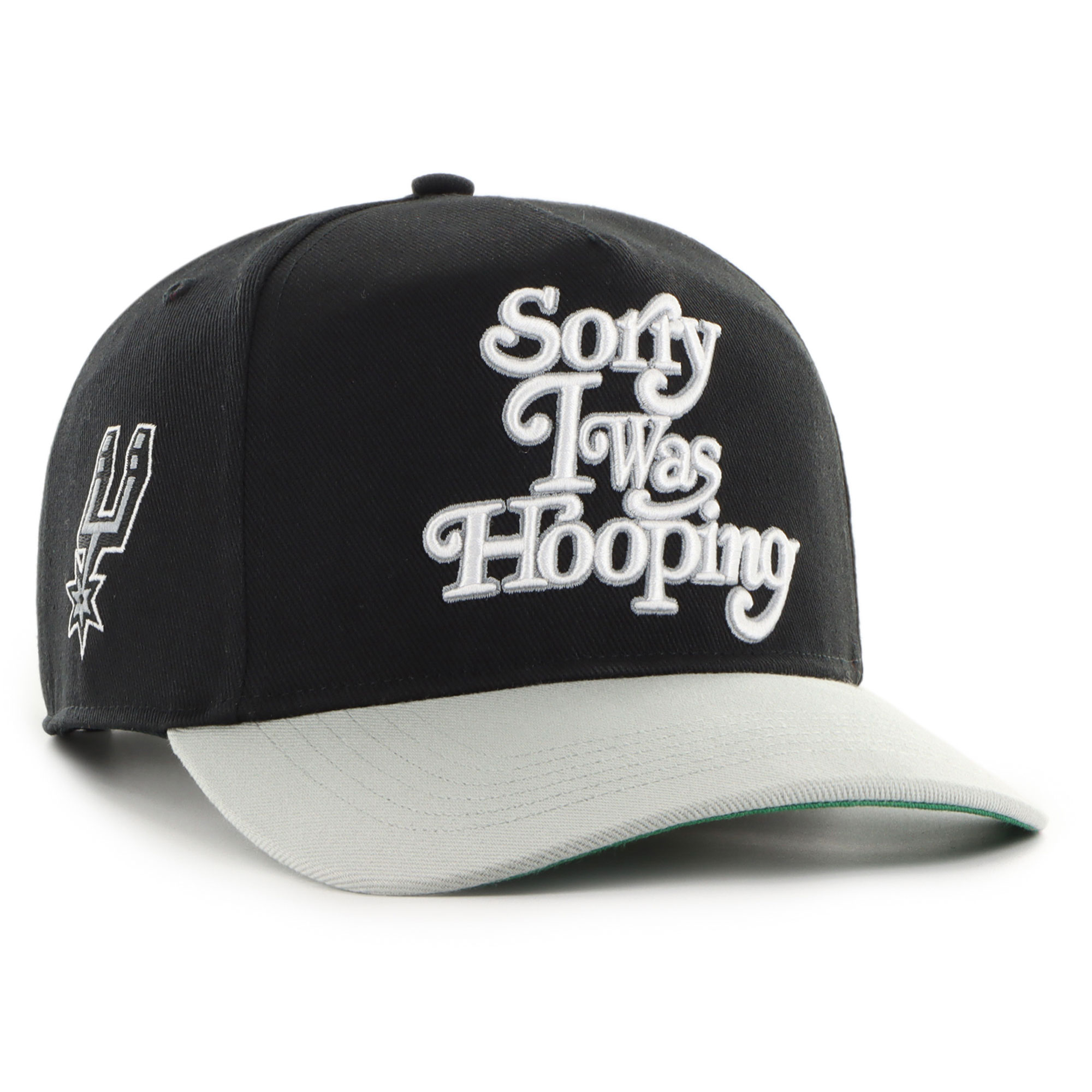 San Antonio Spurs mens san antonio spurs 47 x brand seen sorry i was hooping blacksilver two-tone hitch adjustable hat Collection | Official Spurs Store