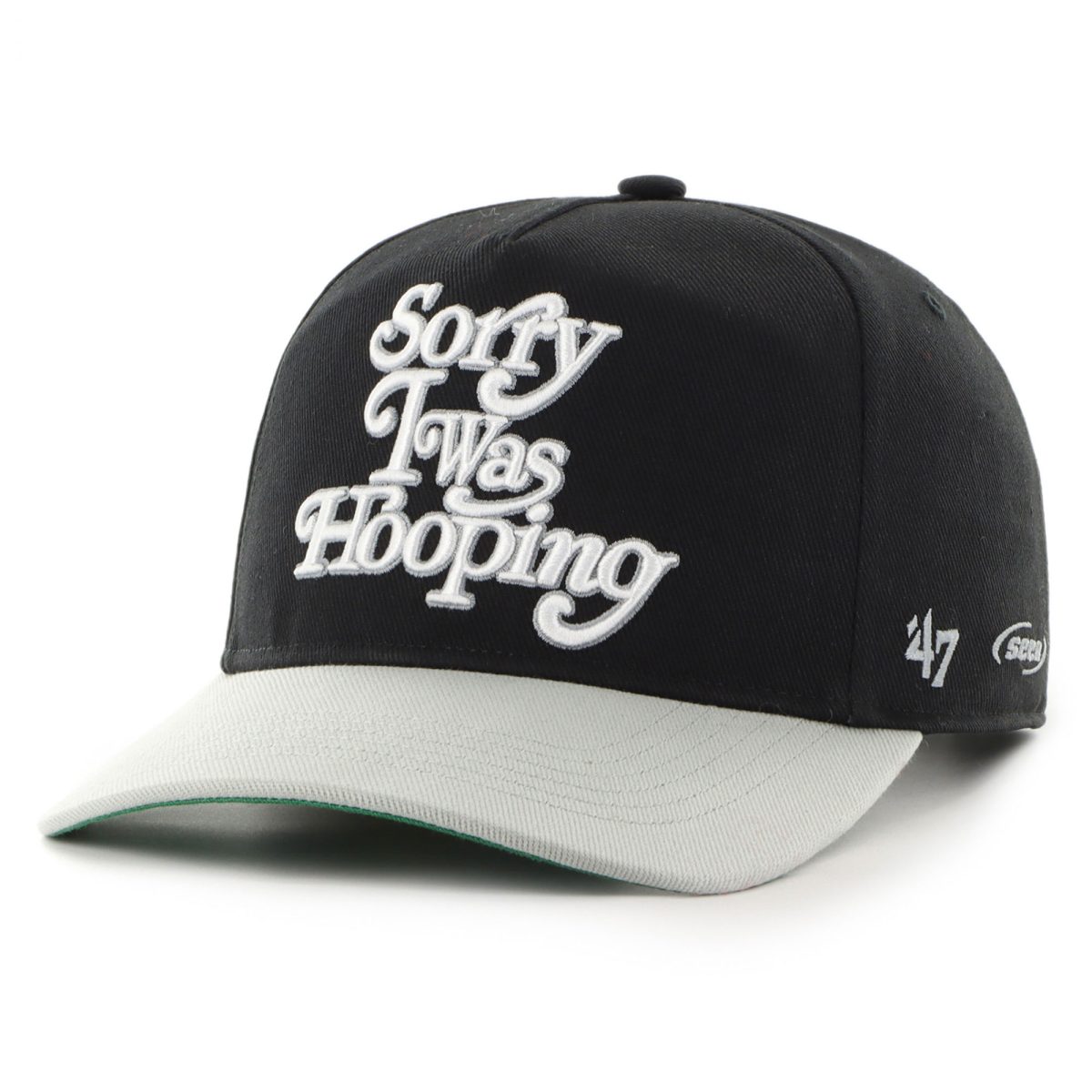 San Antonio Spurs mens san antonio spurs 47 x brand seen sorry i was hooping blacksilver two-tone hitch adjustable hat Collection | Official Spurs Store