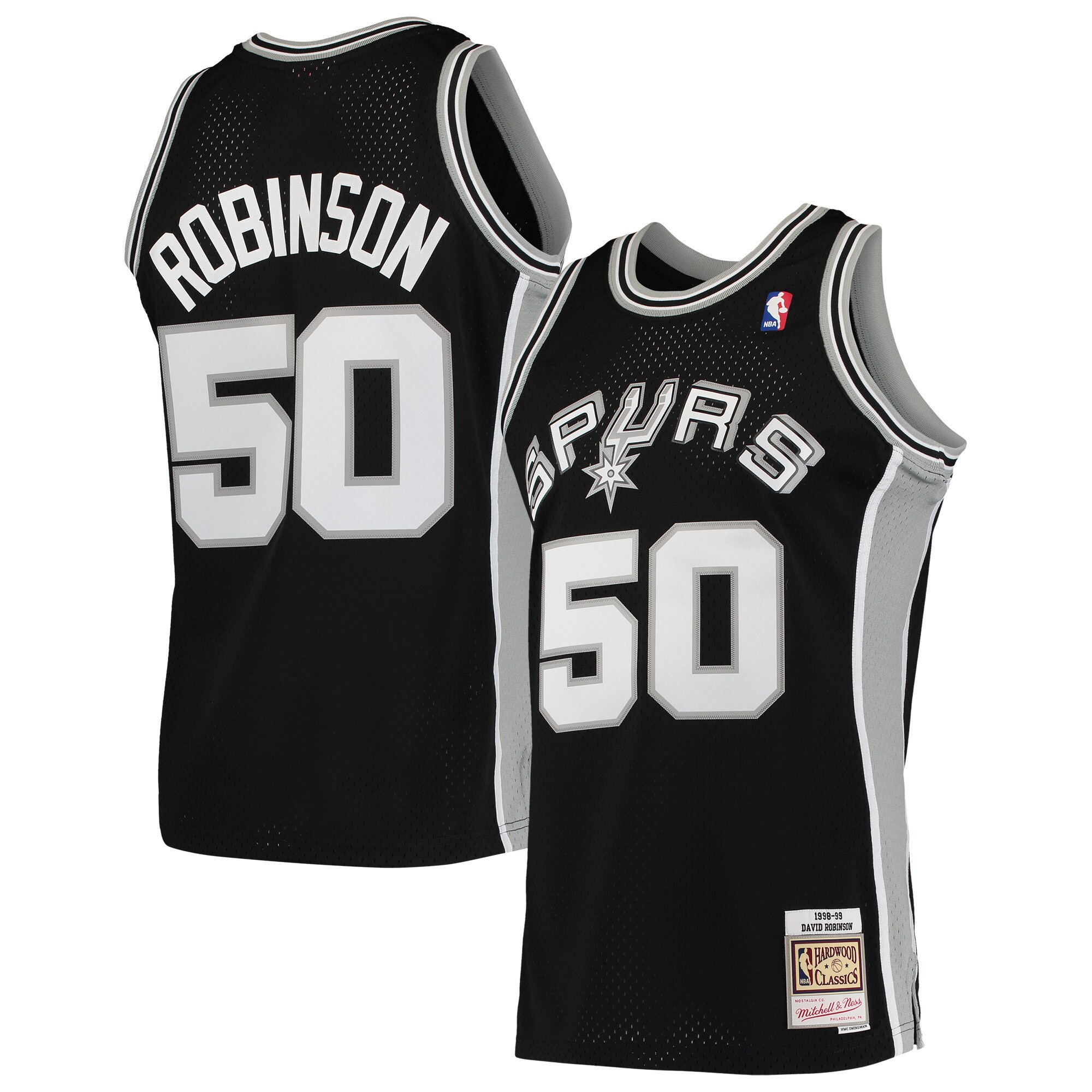 San Antonio Spurs mens san antonio spurs david robinson mitchell  ness black 199192 hardwood classics swingman jersey Collection | Official Spurs Store