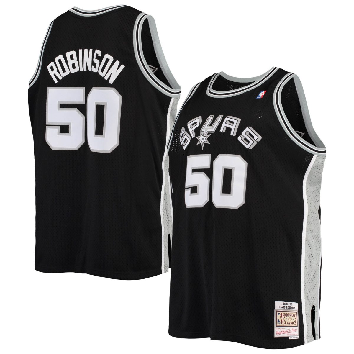 San Antonio Spurs mens san antonio spurs david robinson mitchell  ness black 199899 big  tall hardwood classics swingman jersey Collection | Official Spurs Store