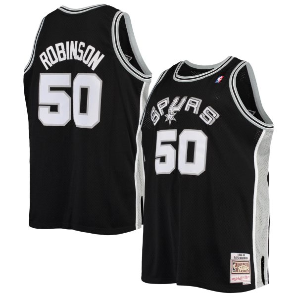 San Antonio Spurs mens san antonio spurs david robinson mitchell  ness black 199899 big  tall hardwood classics swingman jersey Collection | Official Spurs Store