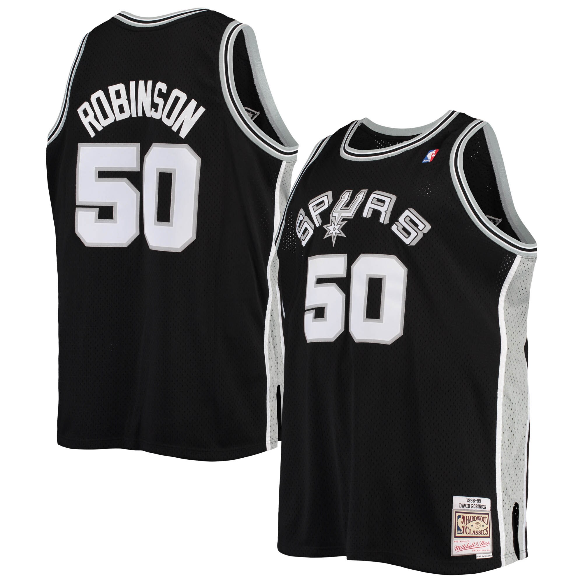 San Antonio Spurs mens san antonio spurs david robinson mitchell  ness black 199899 big  tall hardwood classics swingman jersey Collection | Official Spurs Store
