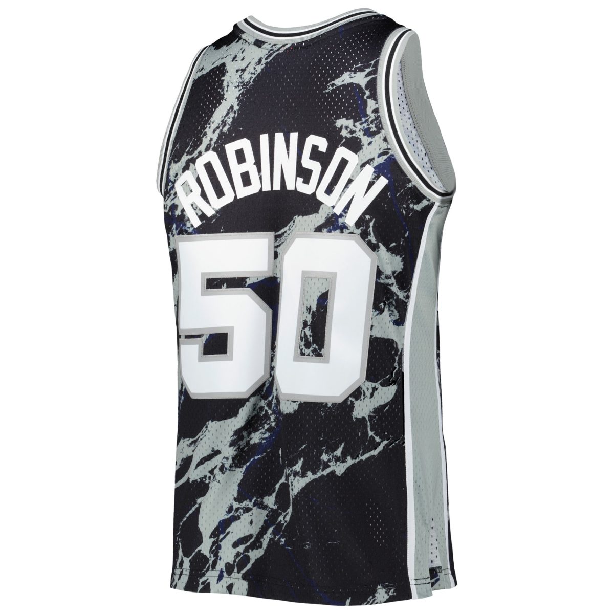 San Antonio Spurs mens san antonio spurs david robinson mitchell  ness black 199899 hardwood classics marble swingman jersey Collection | Official Spurs Store