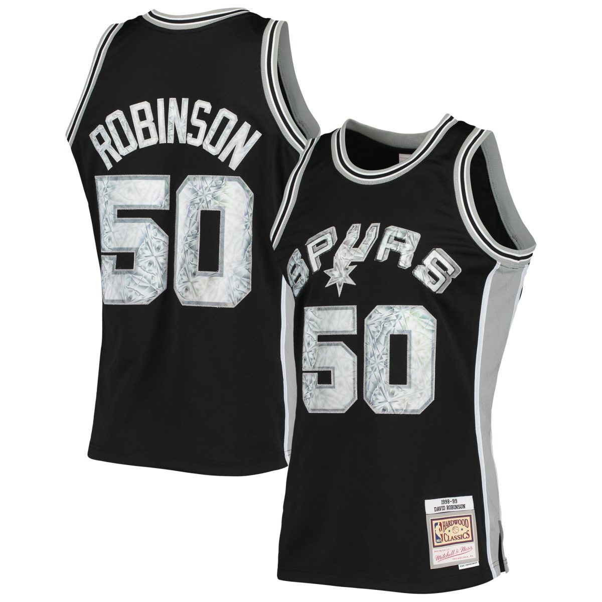 San Antonio Spurs mens san antonio spurs david robinson mitchell  ness black 199899 hardwood classics nba 75th anniversary diamond swingman jersey Collection | Official Spurs Store