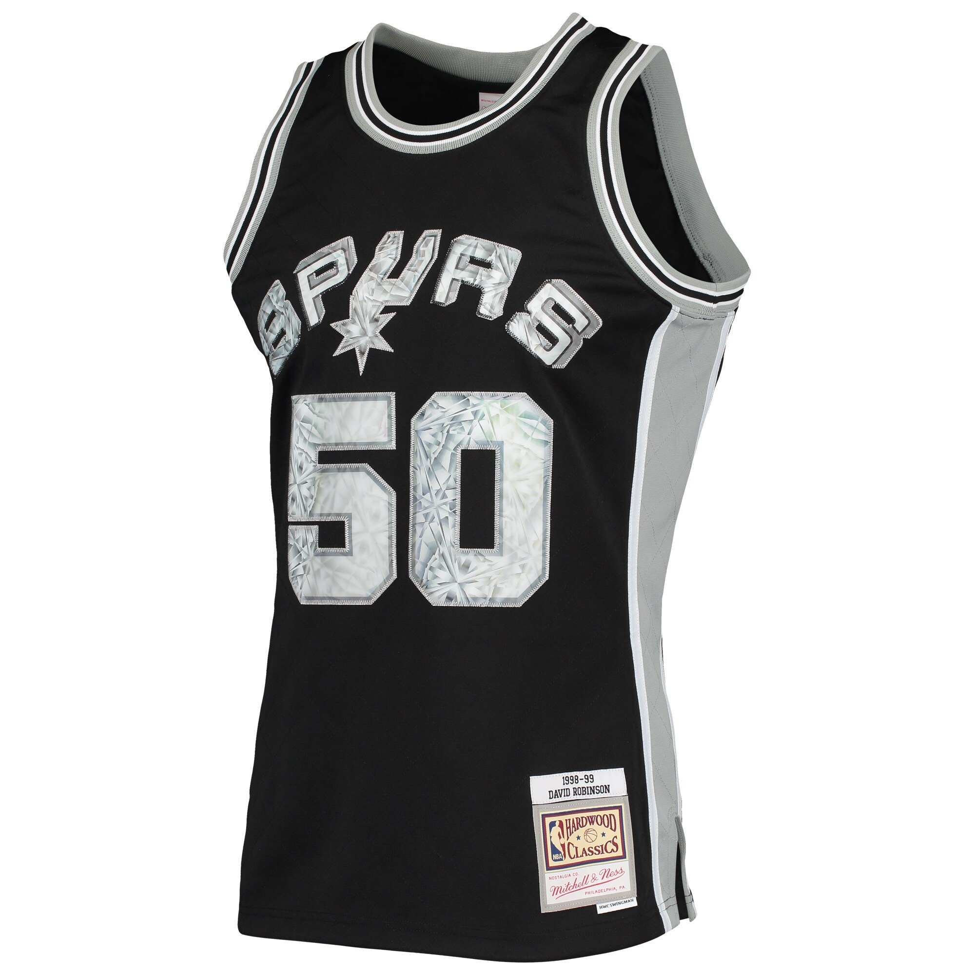 San Antonio Spurs mens san antonio spurs david robinson mitchell  ness black 199899 hardwood classics nba 75th anniversary diamond swingman jersey Collection | Official Spurs Store