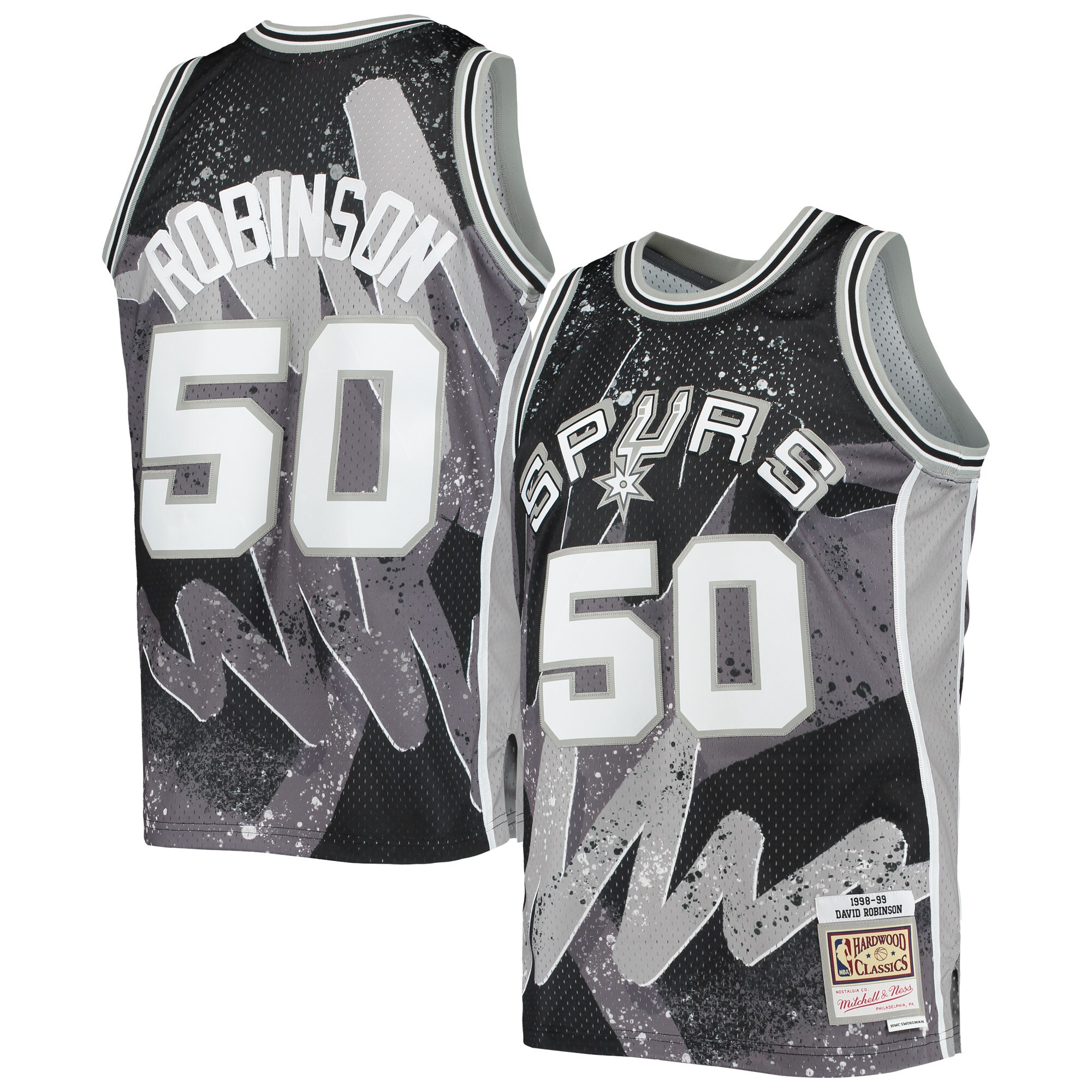 San Antonio Spurs mens san antonio spurs david robinson mitchell  ness black hardwood classics 199899 hyper hoops swingman jersey Collection | Official Spurs Store