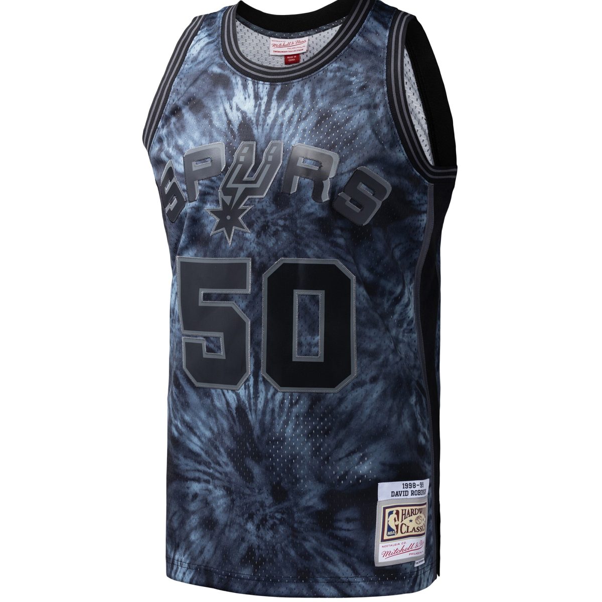 San Antonio Spurs mens san antonio spurs david robinson mitchell  ness black hardwood classics 199899 tie-dye swingman jersey Collection | Official Spurs Store