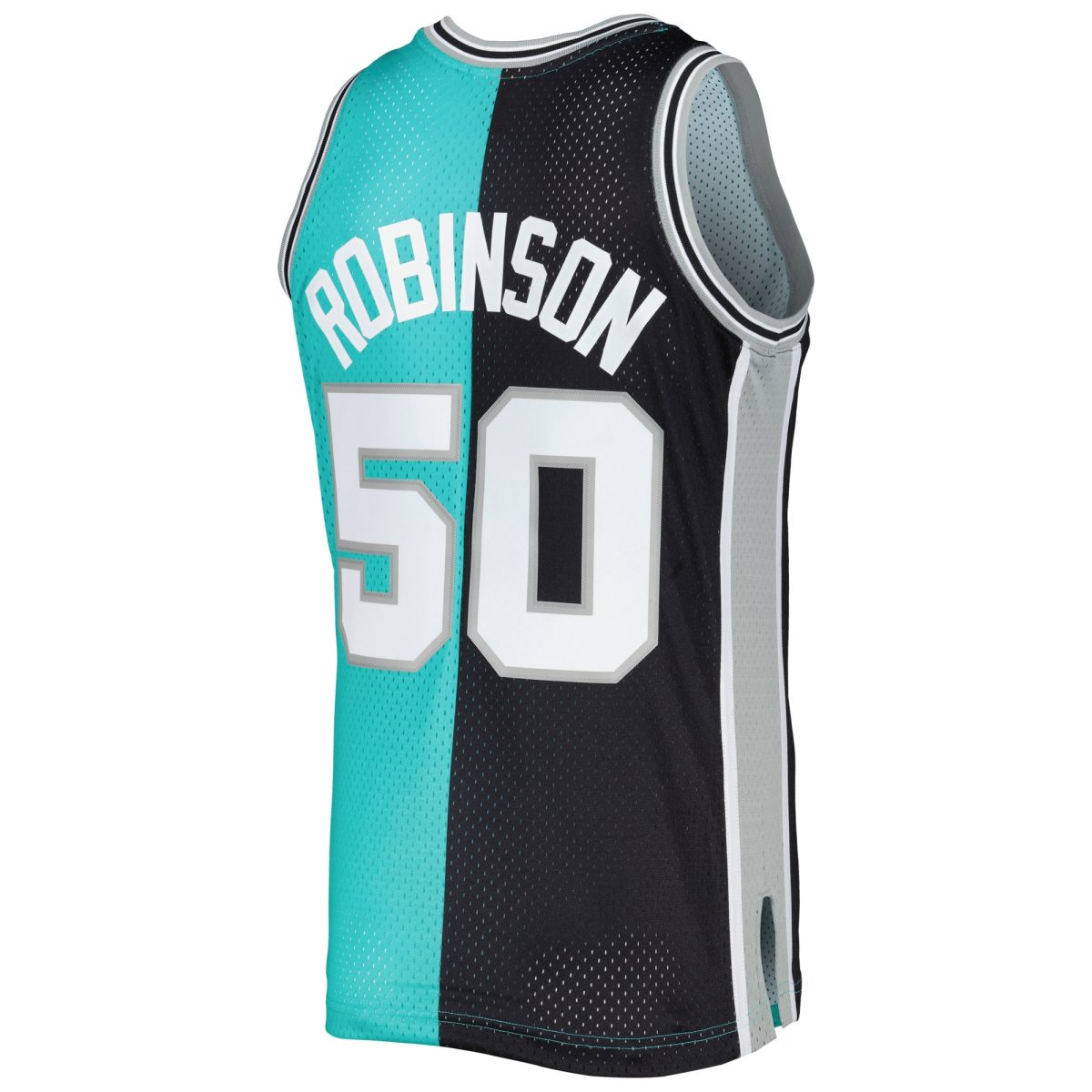 San Antonio Spurs mens san antonio spurs david robinson mitchell  ness blackteal hardwood classics 199899 split swingman jersey Collection | Official Spurs Store
