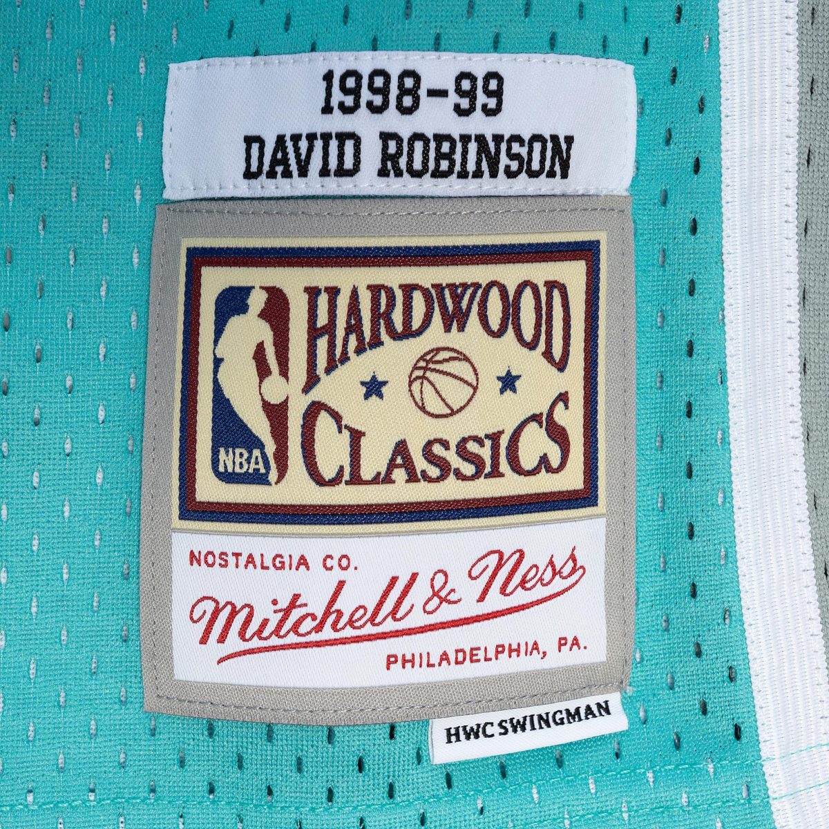 San Antonio Spurs mens san antonio spurs david robinson mitchell  ness blackteal hardwood classics 199899 split swingman jersey Collection | Official Spurs Store