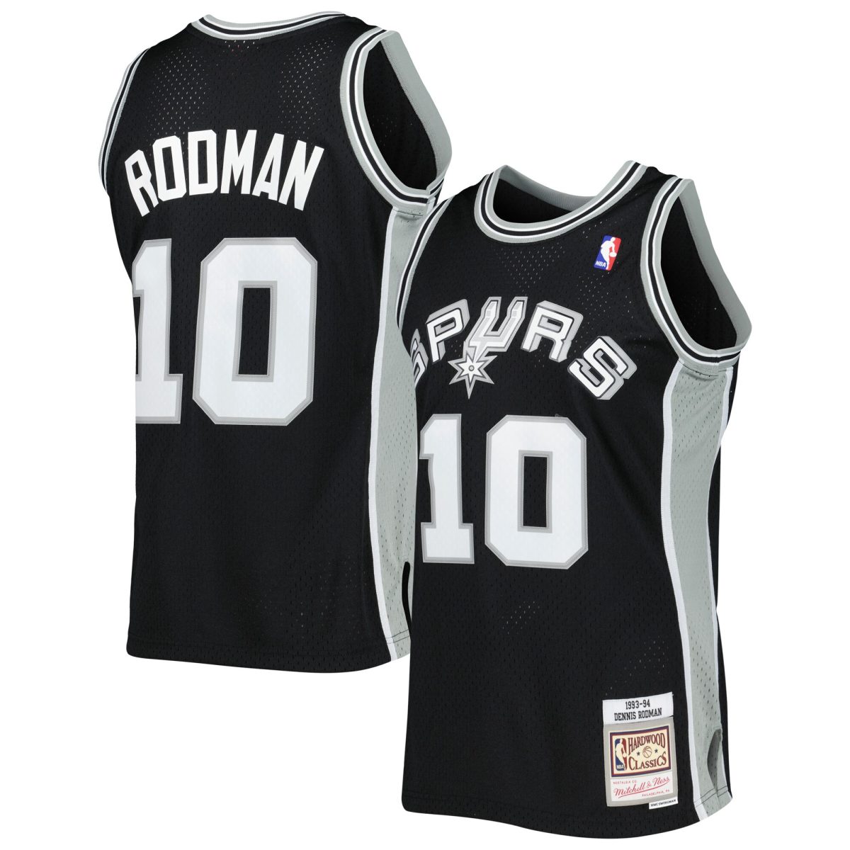 San Antonio Spurs mens san antonio spurs dennis rodman mitchell  ness black 199394 hardwood classics swingman jersey Collection | Official Spurs Store