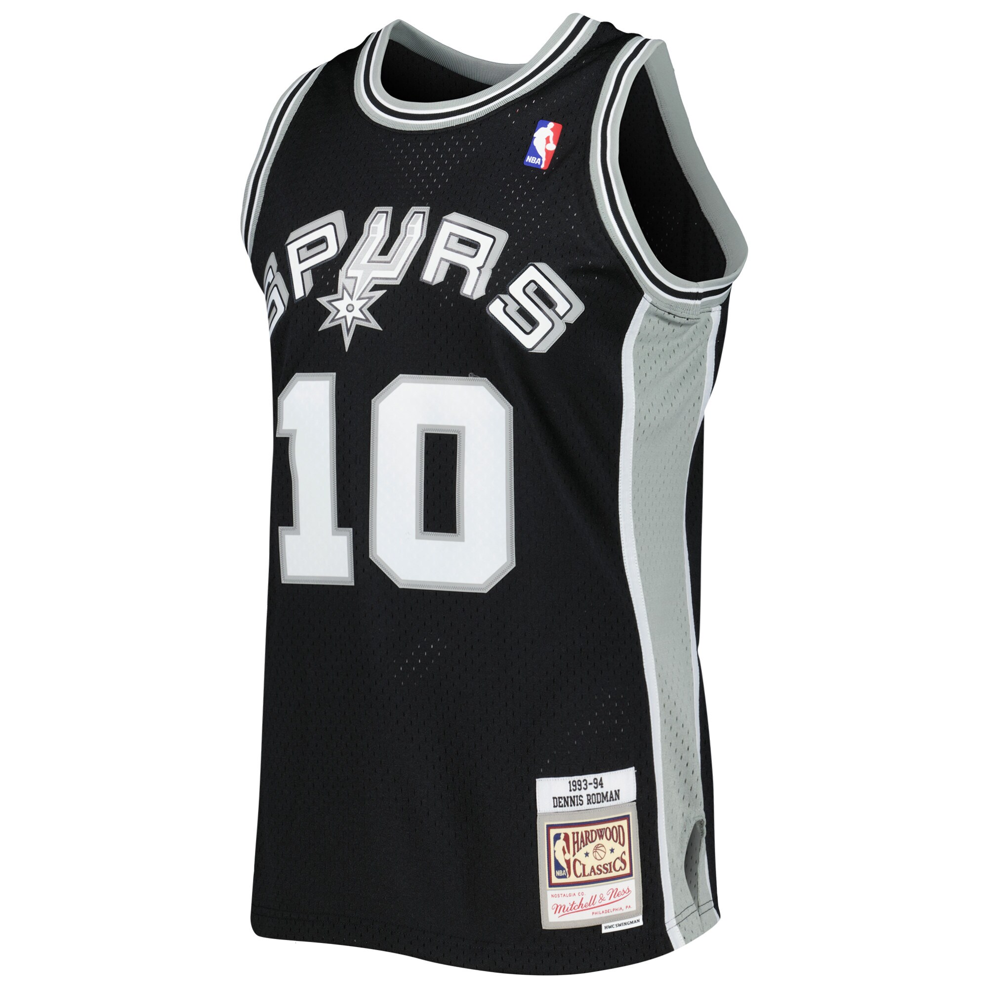 San Antonio Spurs mens san antonio spurs dennis rodman mitchell  ness black 199394 hardwood classics swingman jersey Collection | Official Spurs Store