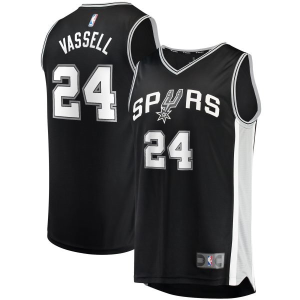San Antonio Spurs mens san antonio spurs devin vassell fanatics black fast break replica jersey – icon edition Collection | Official Spurs Store
