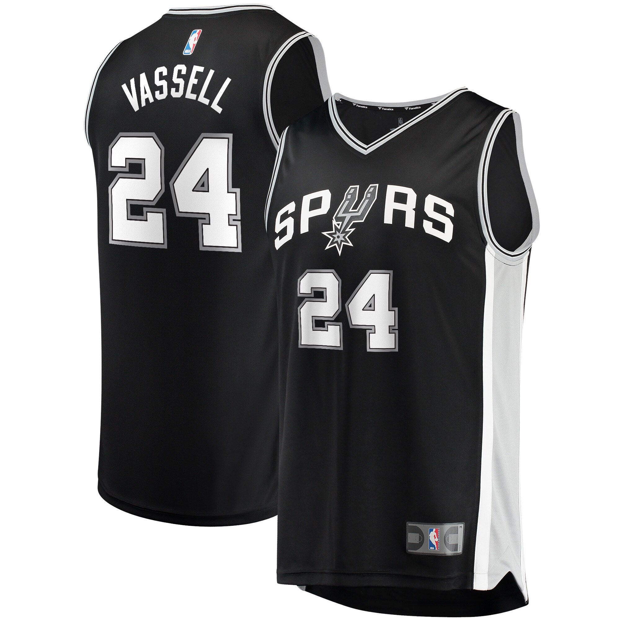 San Antonio Spurs mens san antonio spurs devin vassell fanatics black fast break replica jersey – icon edition Collection | Official Spurs Store