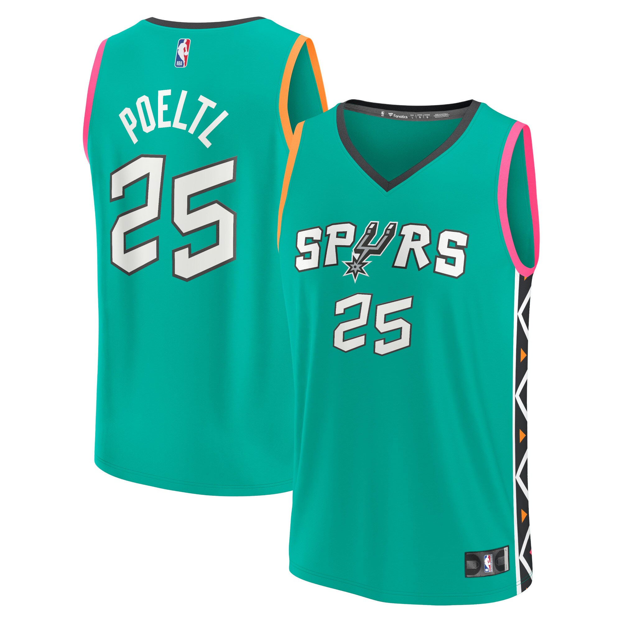 San Antonio Spurs mens san antonio spurs jakob poeltl fanatics green fastbreak jersey – city edition Collection | Official Spurs Store
