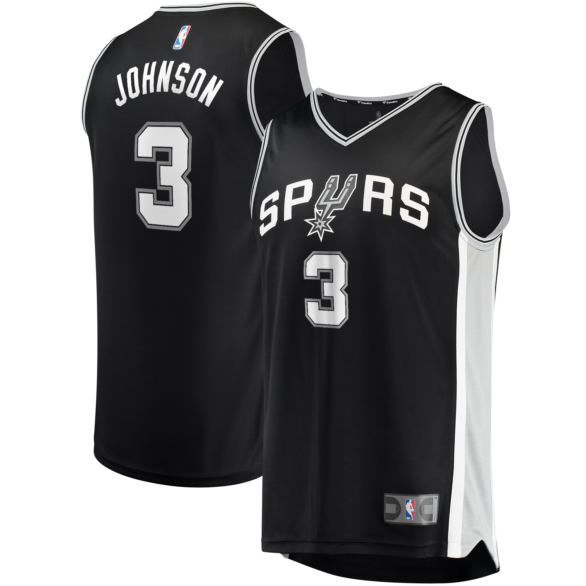 San Antonio Spurs mens san antonio spurs keldon johnson fanatics black fast break replica jersey – icon edition Collection | Official Spurs Store
