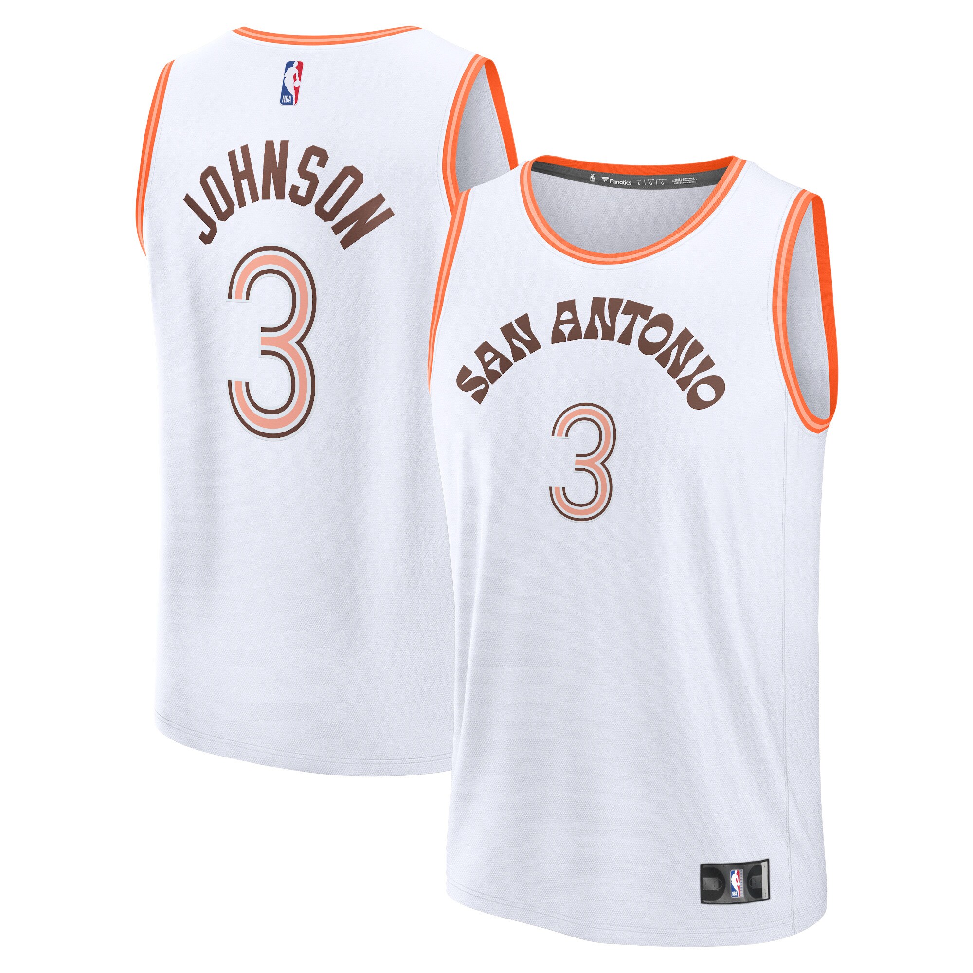 San Antonio Spurs mens san antonio spurs keldon johnson fanatics white fast break jersey – city edition Collection | Official Spurs Store