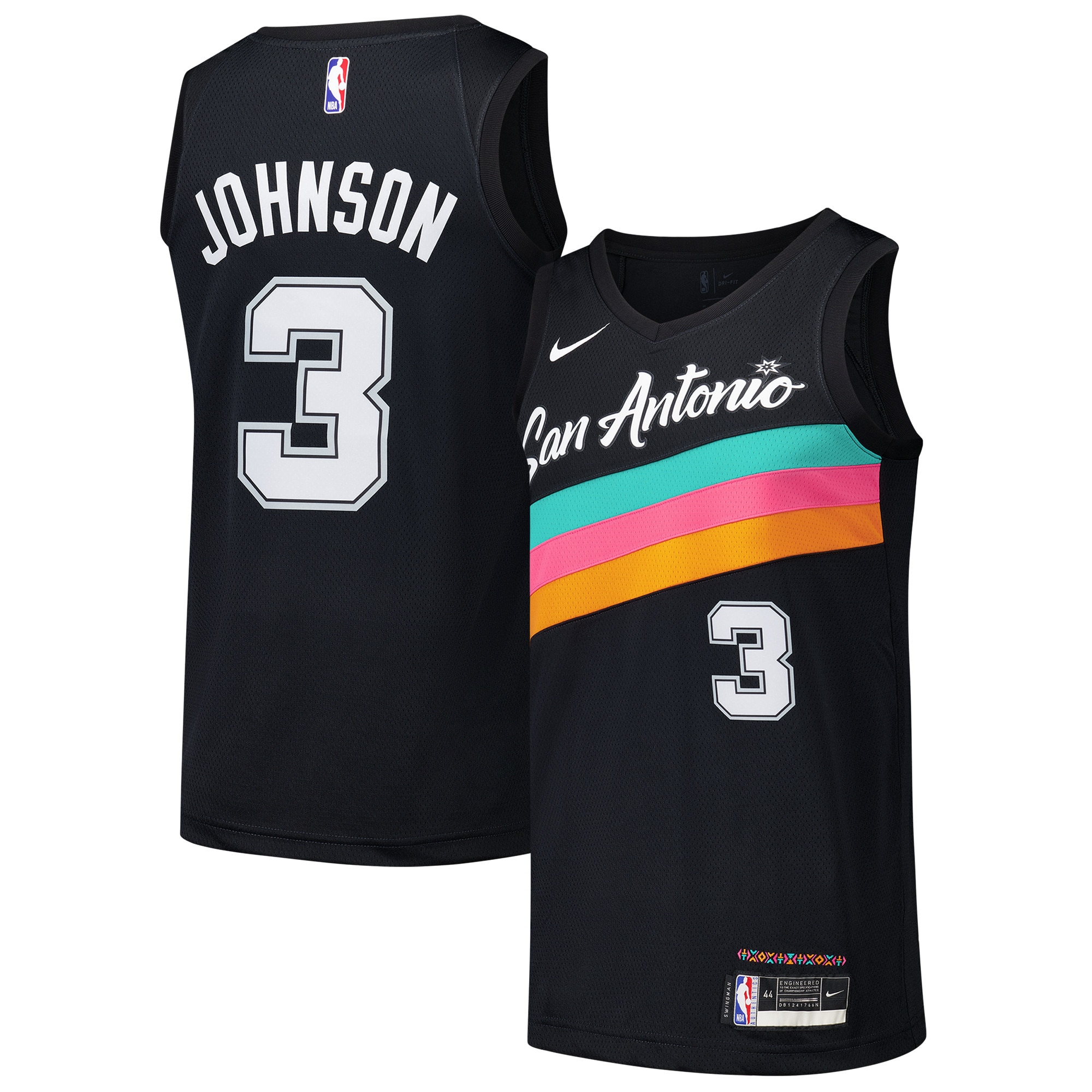 San Antonio Spurs mens san antonio spurs keldon johnson nike black swingman player jersey – city edition Collection | Official Spurs Store