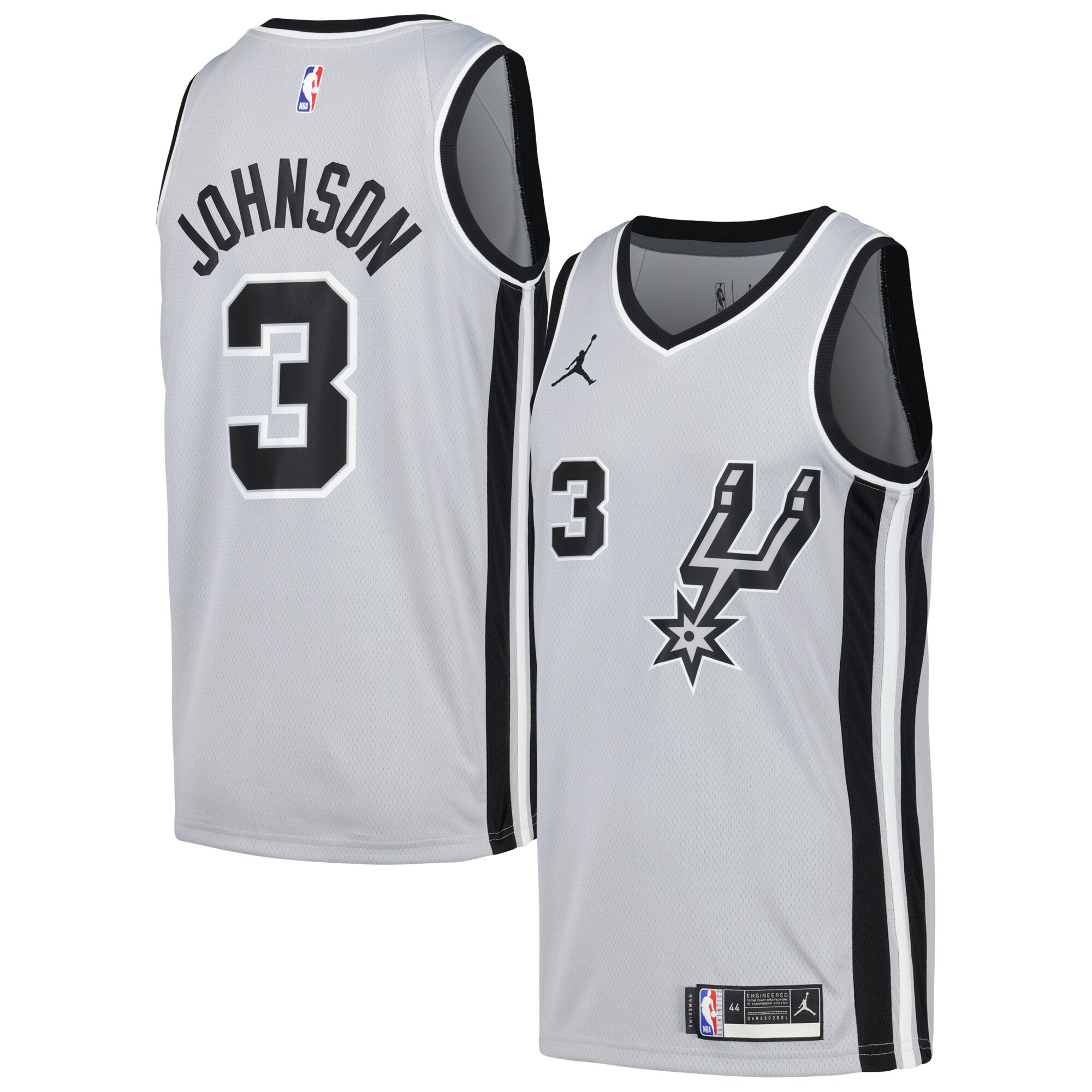 San Antonio Spurs mens san antonio spurs keldon johnson nike silver swingman player jersey – statement edition Collection | Official Spurs Store