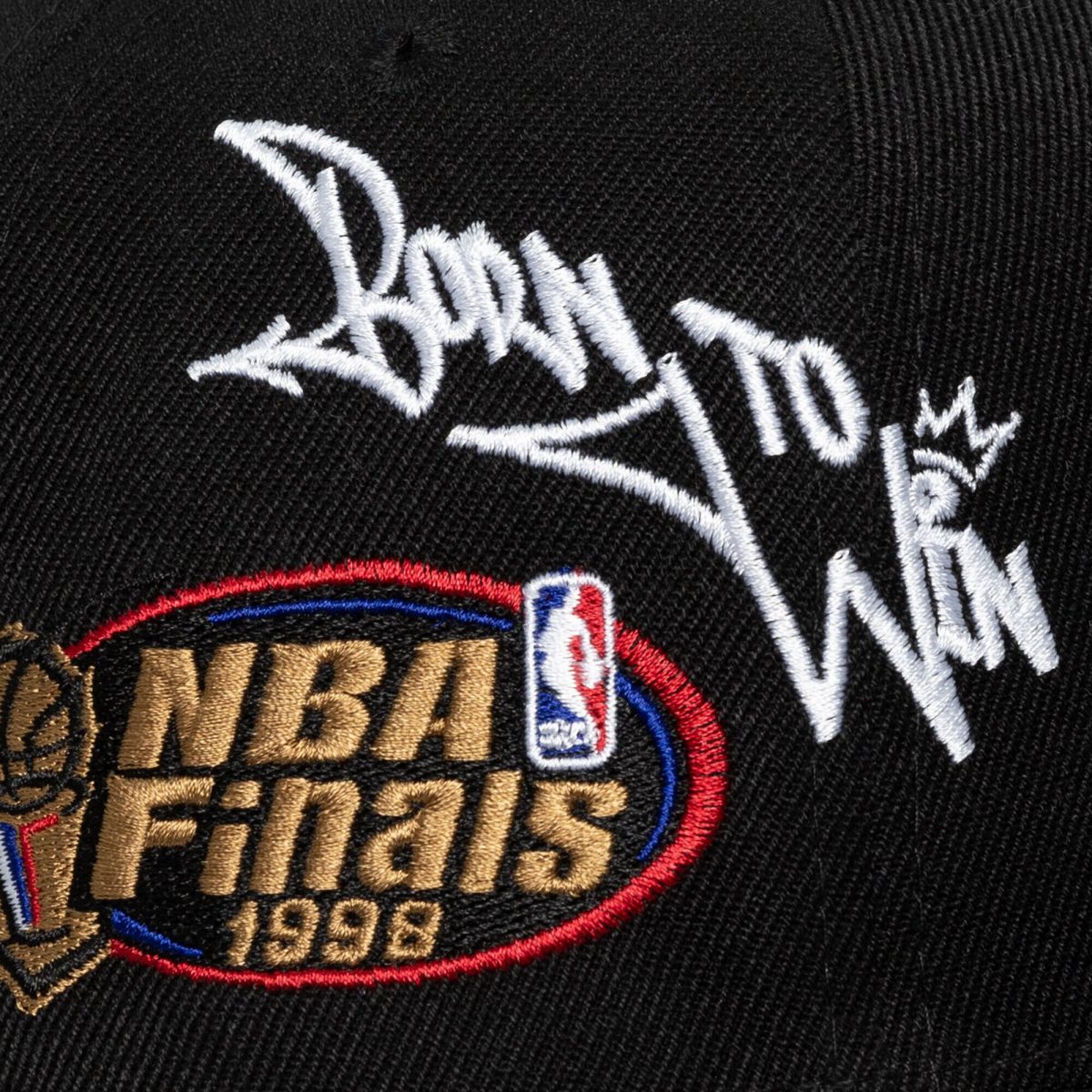 San Antonio Spurs mens san antonio spurs mitchell  ness black 1998 nba finals born to win pro crown adjustable hat Collection | Official Spurs Store