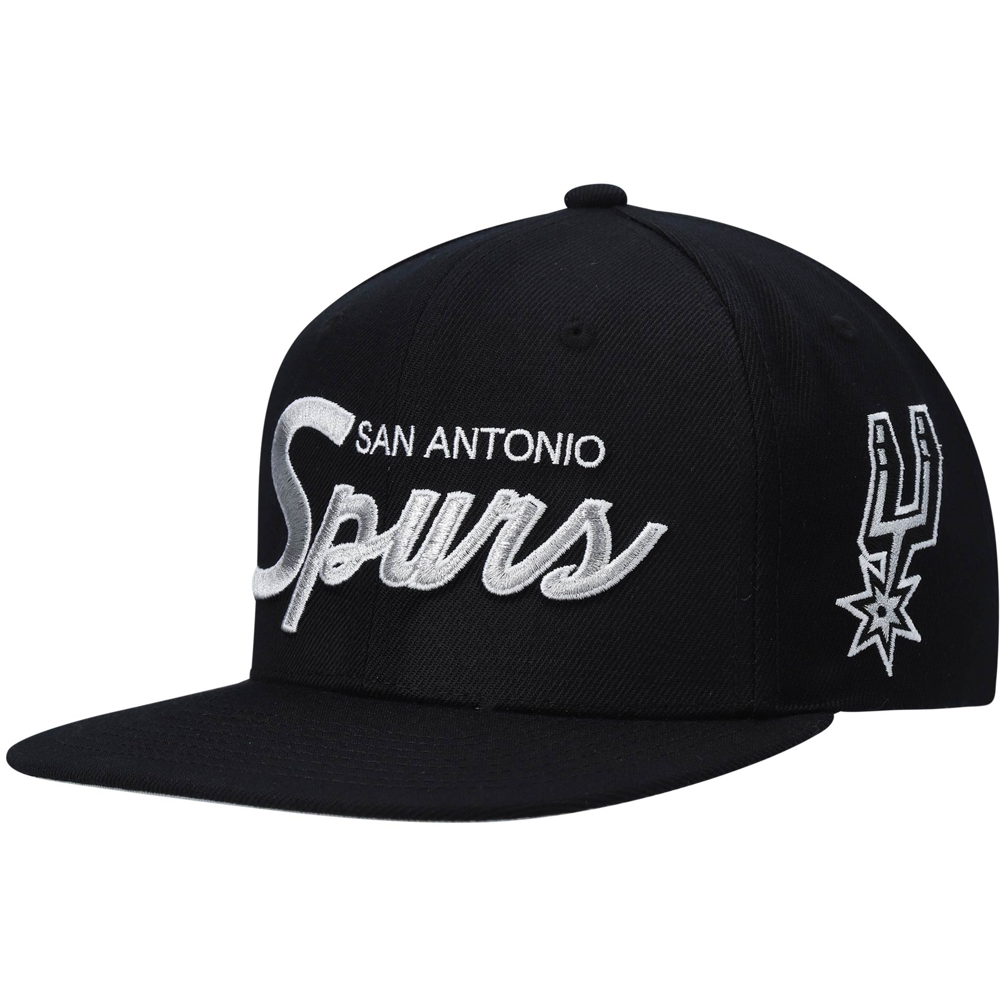 San Antonio Spurs mens san antonio spurs mitchell  ness black hardwood classics script 2.0 snapback hat Collection | Official Spurs Store