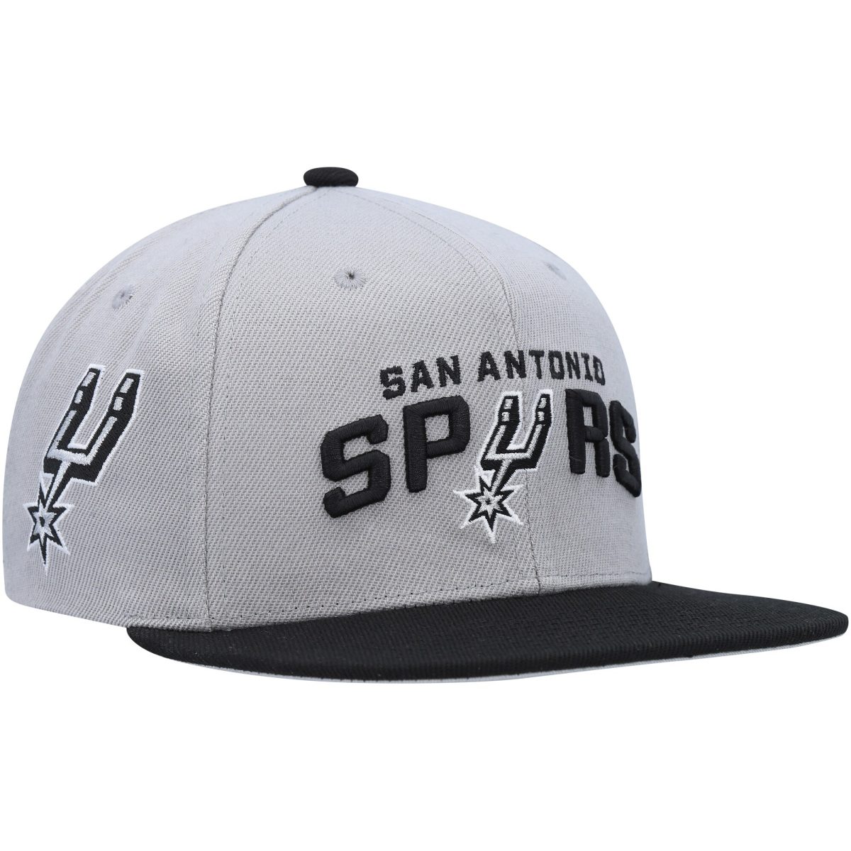 San Antonio Spurs mens san antonio spurs mitchell  ness grayblack side core 2.0 snapback hat Collection | Official Spurs Store