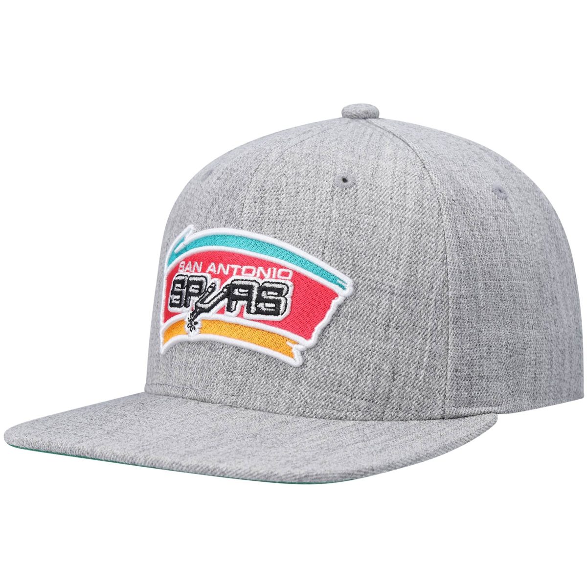 San Antonio Spurs mens san antonio spurs mitchell  ness heathered gray hardwood classics team 2.0 snapback hat Collection | Official Spurs Store