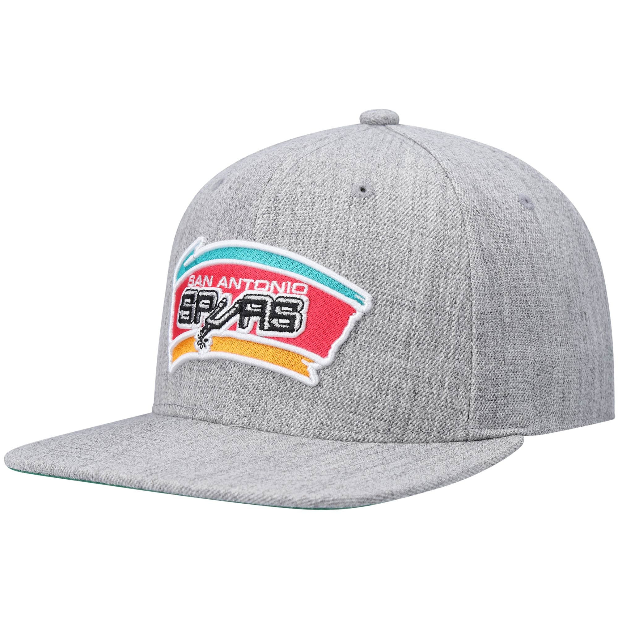 San Antonio Spurs mens san antonio spurs mitchell  ness heathered gray hardwood classics team 2.0 snapback hat Collection | Official Spurs Store