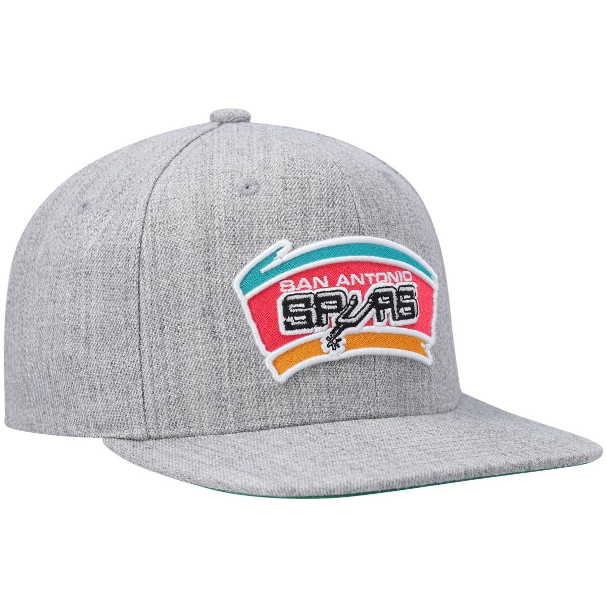 San Antonio Spurs mens san antonio spurs mitchell  ness heathered gray hardwood classics team 2.0 snapback hat Collection | Official Spurs Store