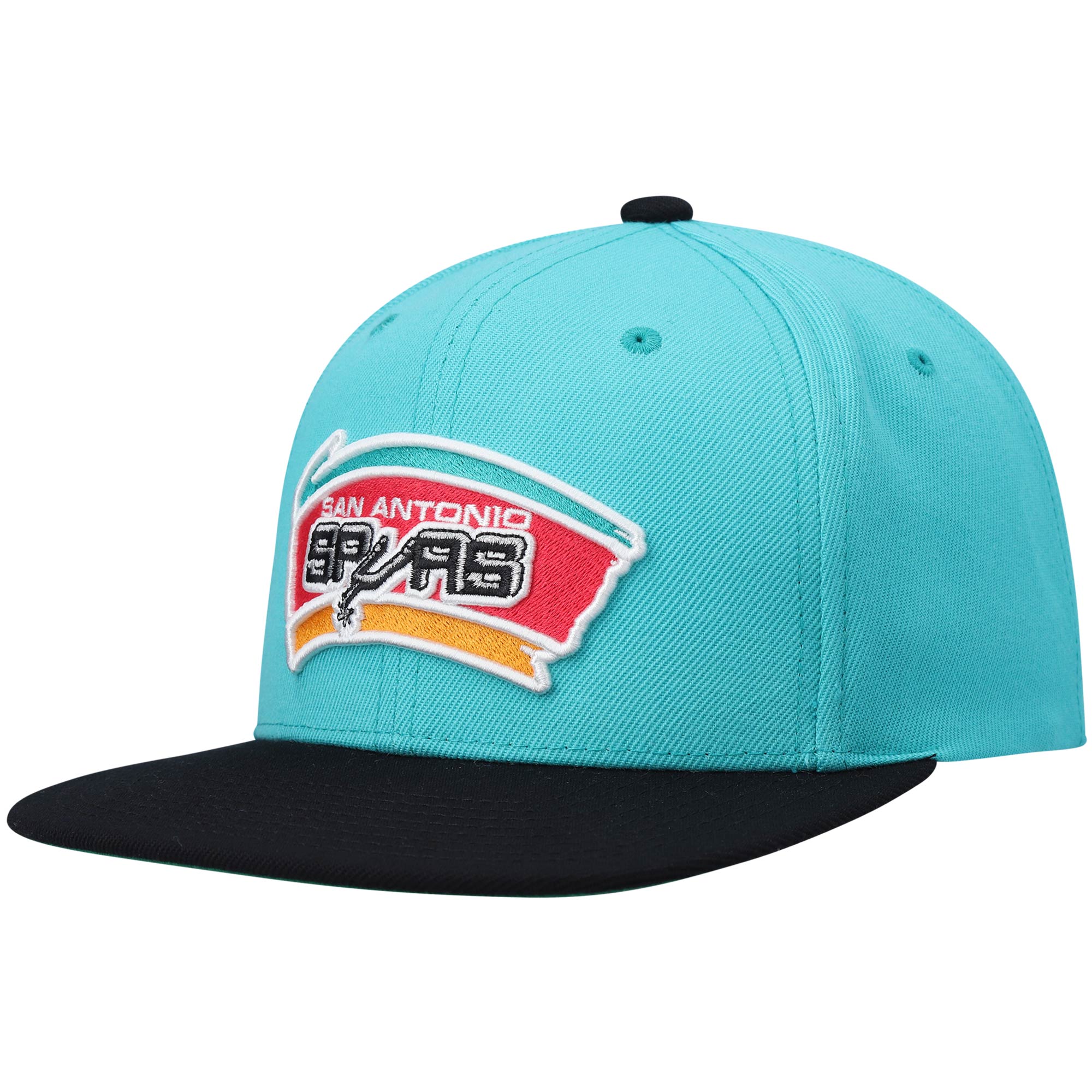 San Antonio Spurs mens san antonio spurs mitchell  ness tealblack hardwood classics team two-tone 2.0 snapback hat Collection | Official Spurs Store