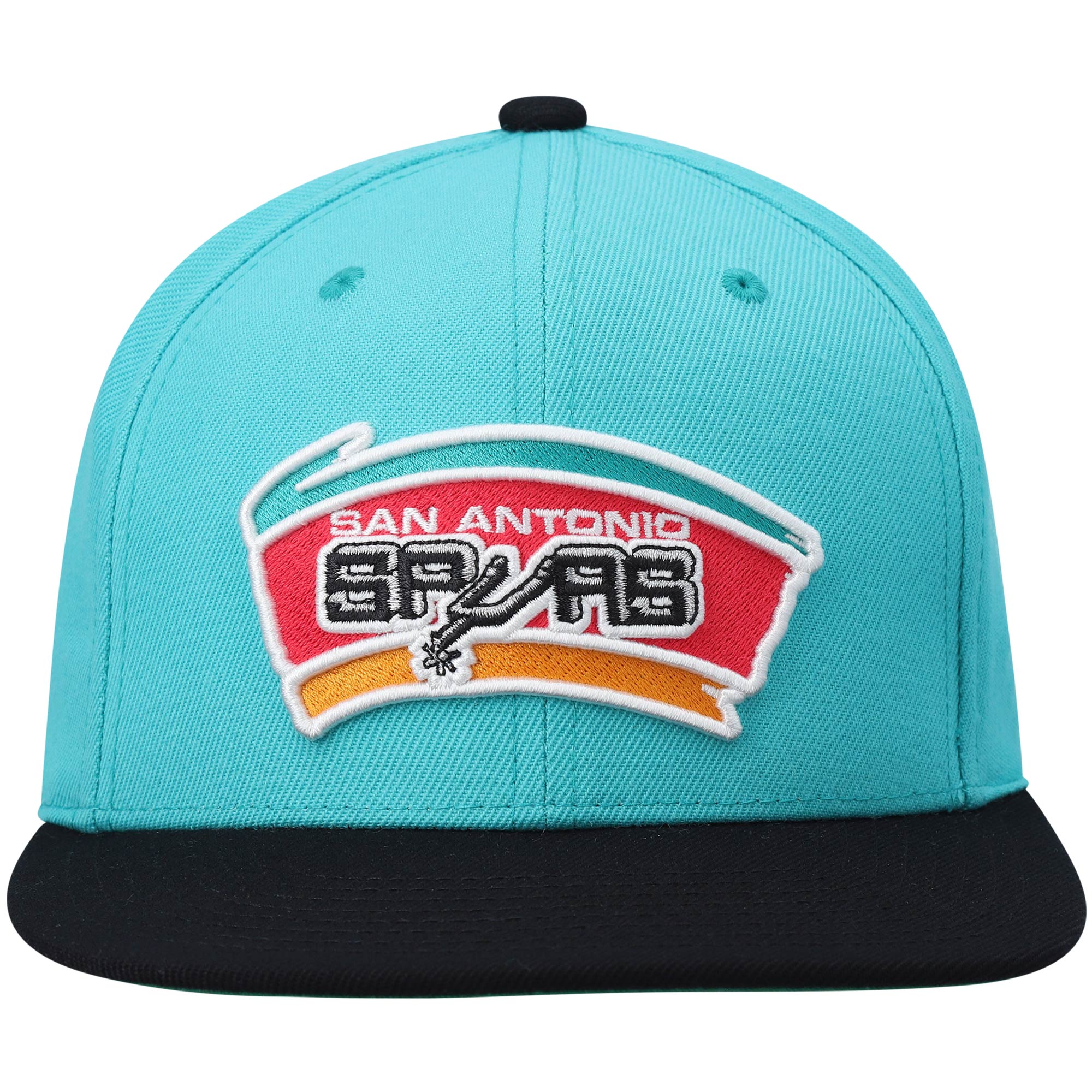 San Antonio Spurs mens san antonio spurs mitchell  ness tealblack hardwood classics team two-tone 2.0 snapback hat Collection | Official Spurs Store