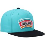 San Antonio Spurs mens san antonio spurs mitchell  ness tealblack hardwood classics team two-tone 2.0 snapback hat Collection | Official Spurs Store