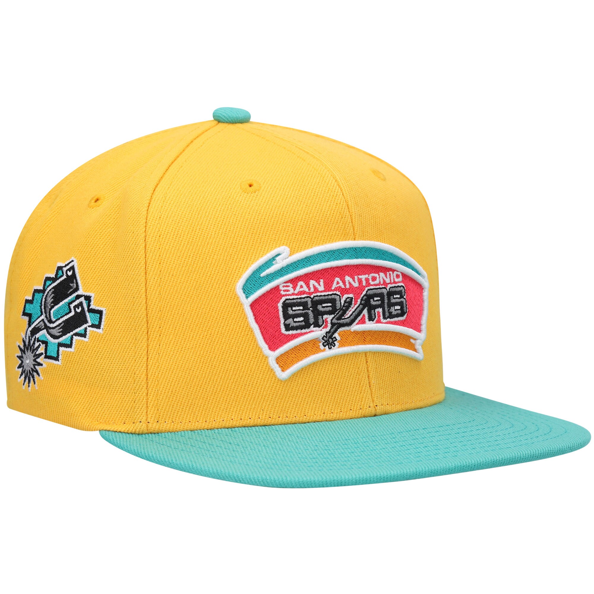 San Antonio Spurs mens san antonio spurs mitchell  ness yellow hardwood classics snapback hat Collection | Official Spurs Store