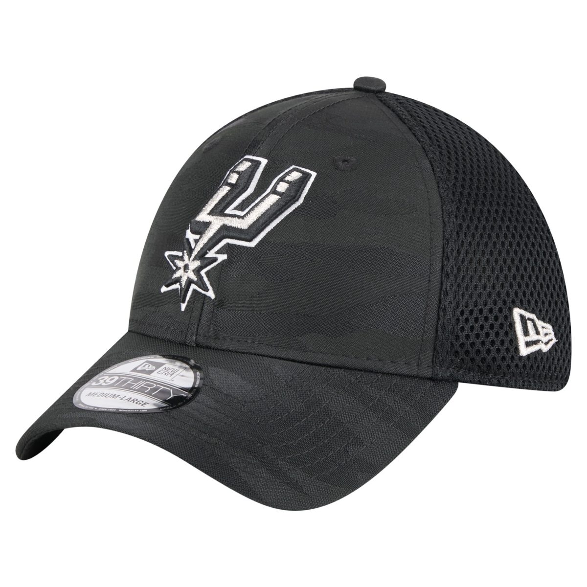 San Antonio Spurs mens san antonio spurs new era black subtle camo 39thirty flex hat Collection | Official Spurs Store
