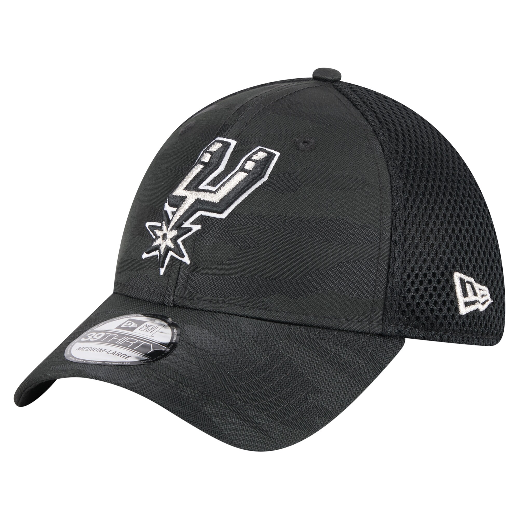 San Antonio Spurs mens san antonio spurs new era black subtle camo 39thirty flex hat Collection | Official Spurs Store