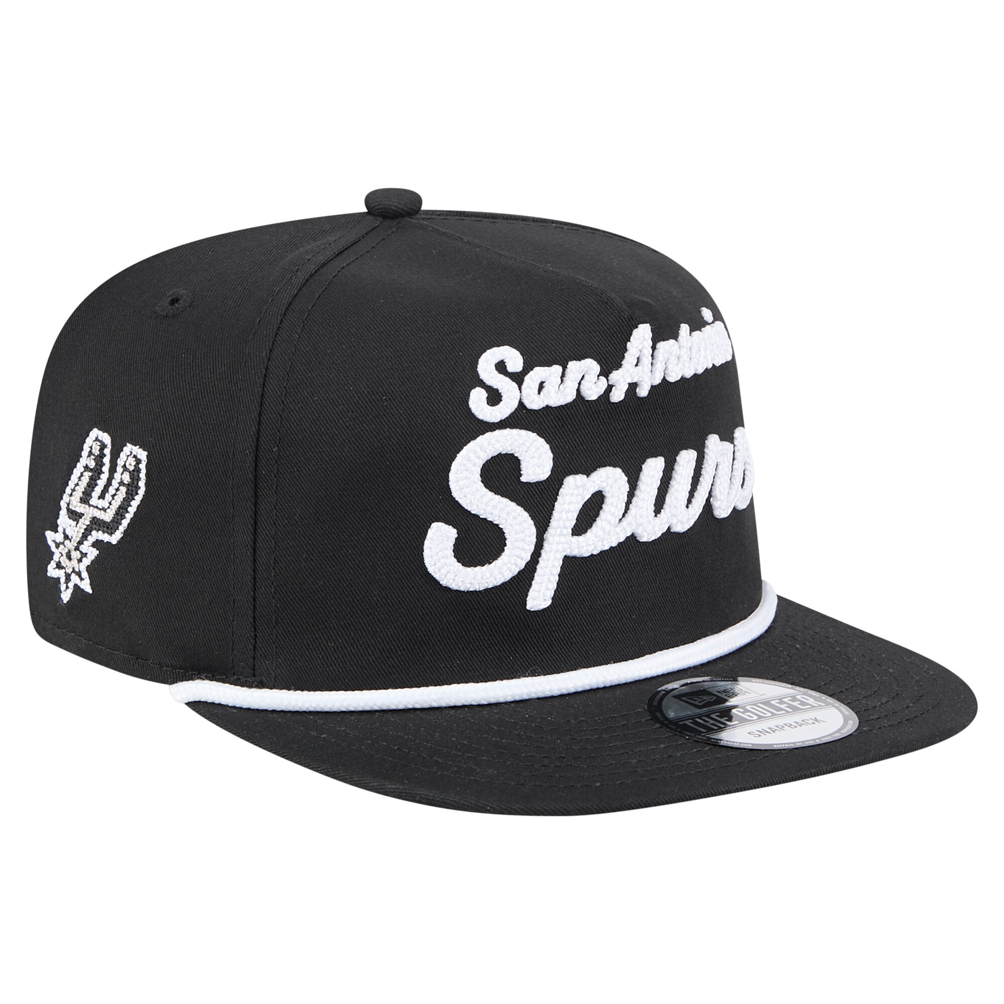 San Antonio Spurs mens san antonio spurs new era black team text golfer snapback hat Collection | Official Spurs Store