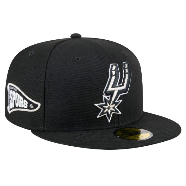 San Antonio Spurs mens san antonio spurs new era black throwback pennant 59fifty fitted hat Collection | Official Spurs Store