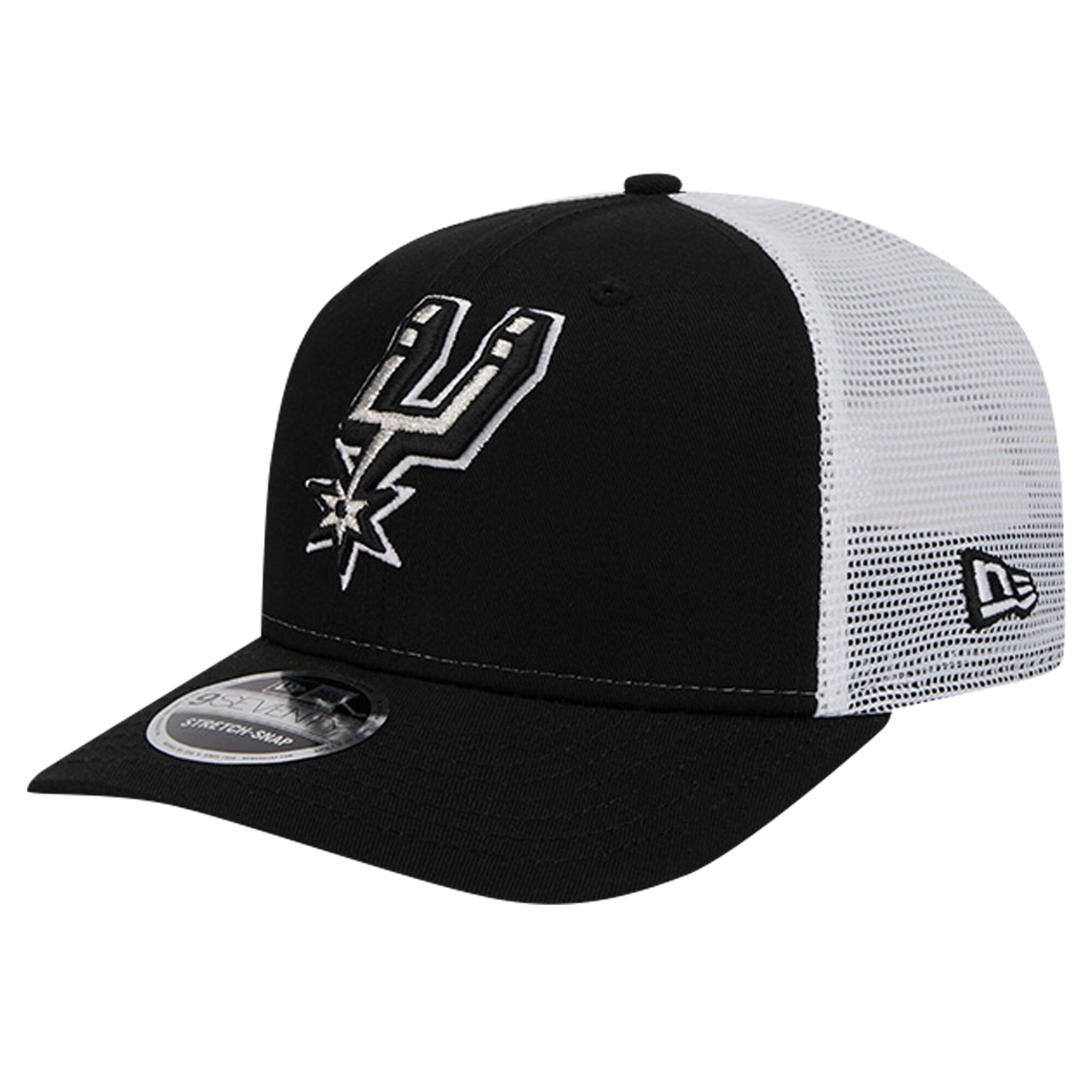 San Antonio Spurs mens san antonio spurs new era blackwhite trucker 9seventy coolera stretch-snap hat Collection | Official Spurs Store