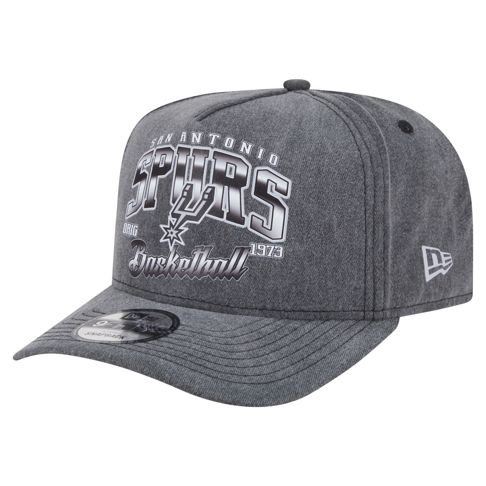San Antonio Spurs mens san antonio spurs new era charcoal throwback washed pre-curved 9fifty snapback hat Collection | Official Spurs Store
