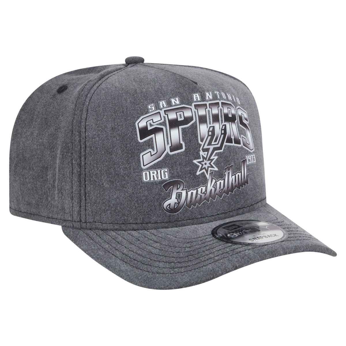 San Antonio Spurs mens san antonio spurs new era charcoal throwback washed pre-curved 9fifty snapback hat Collection | Official Spurs Store