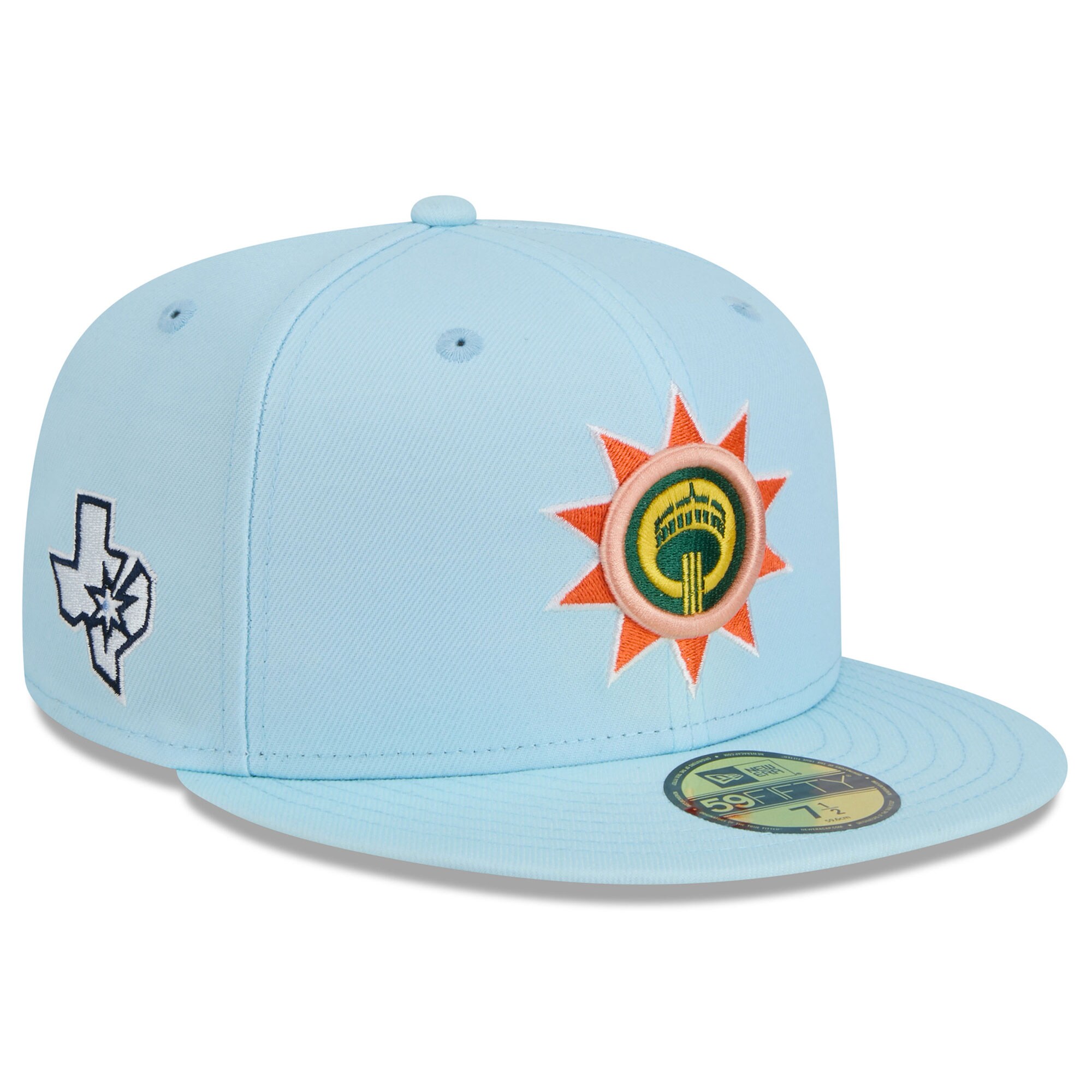 San Antonio Spurs mens san antonio spurs new era light blue 202425 city edition alternate 59fifty fitted hat Collection | Official Spurs Store