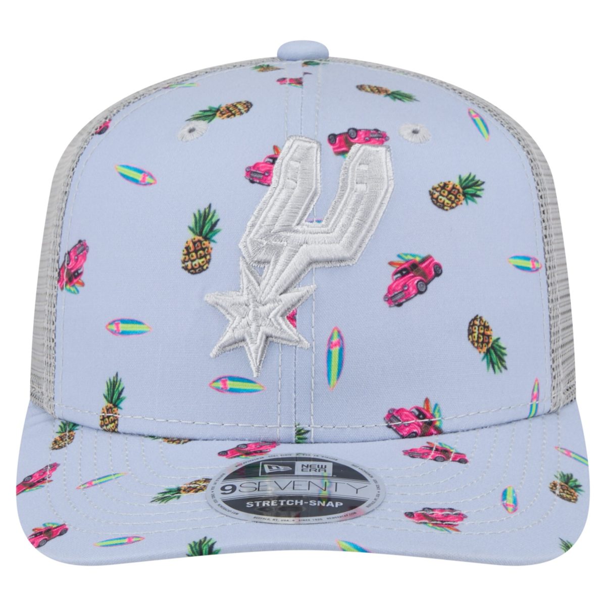 San Antonio Spurs mens san antonio spurs new era light bluegray adventure aloha pattern 9seventy stretch-snap hat Collection | Official Spurs Store