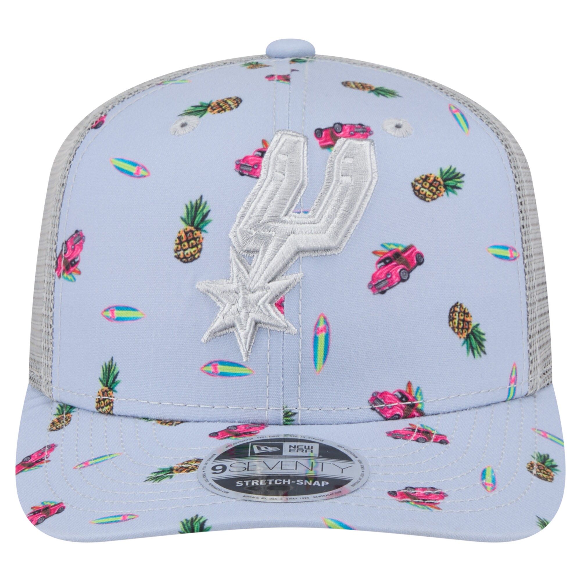 San Antonio Spurs mens san antonio spurs new era light bluegray adventure aloha pattern 9seventy stretch-snap hat Collection | Official Spurs Store