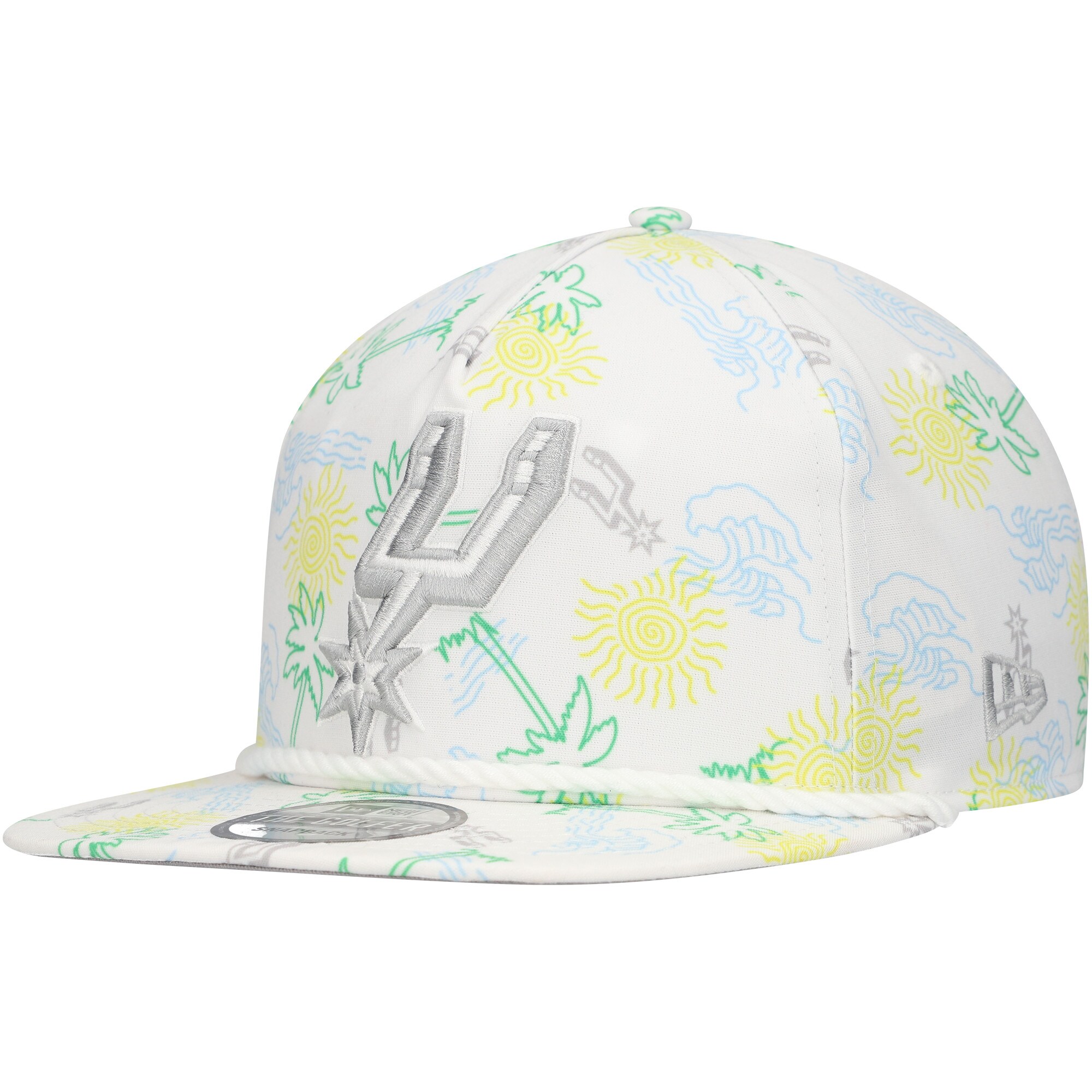 San Antonio Spurs mens san antonio spurs new era white palm trees and waves golfer adjustable hat Collection | Official Spurs Store