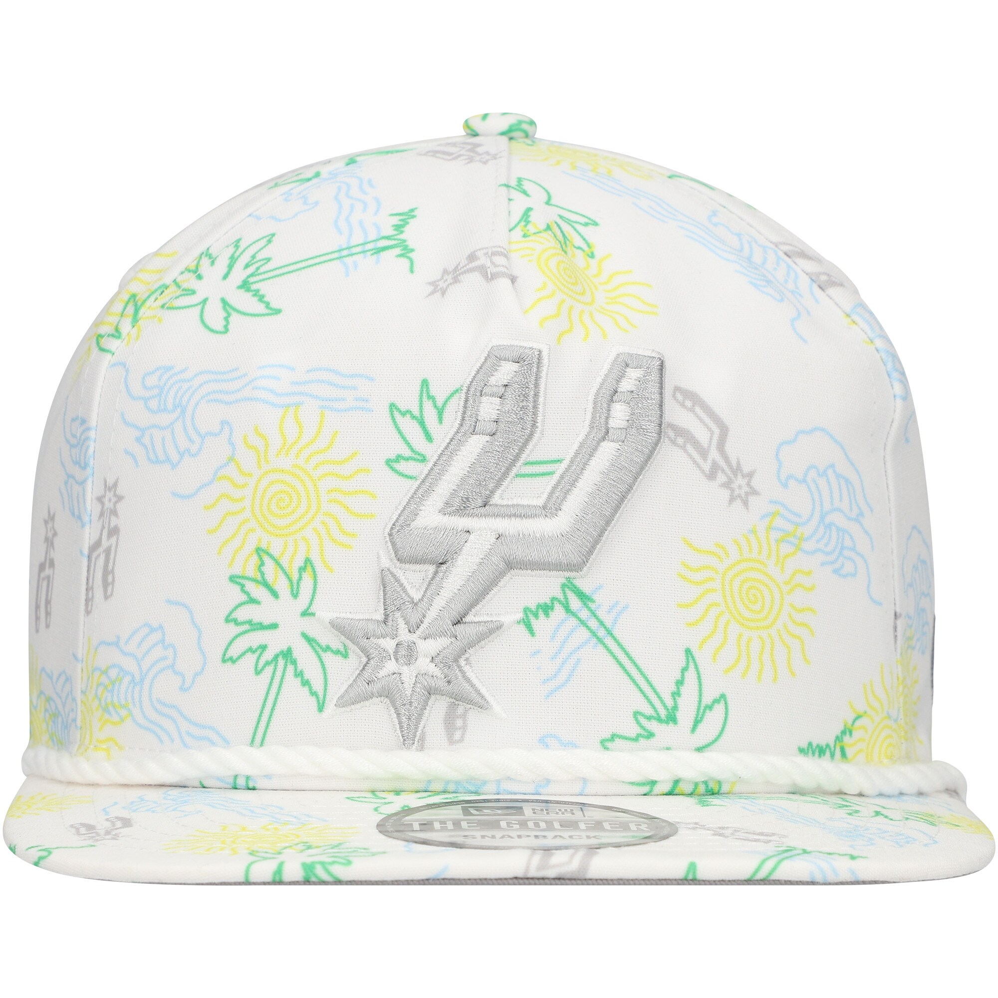 San Antonio Spurs mens san antonio spurs new era white palm trees and waves golfer adjustable hat Collection | Official Spurs Store