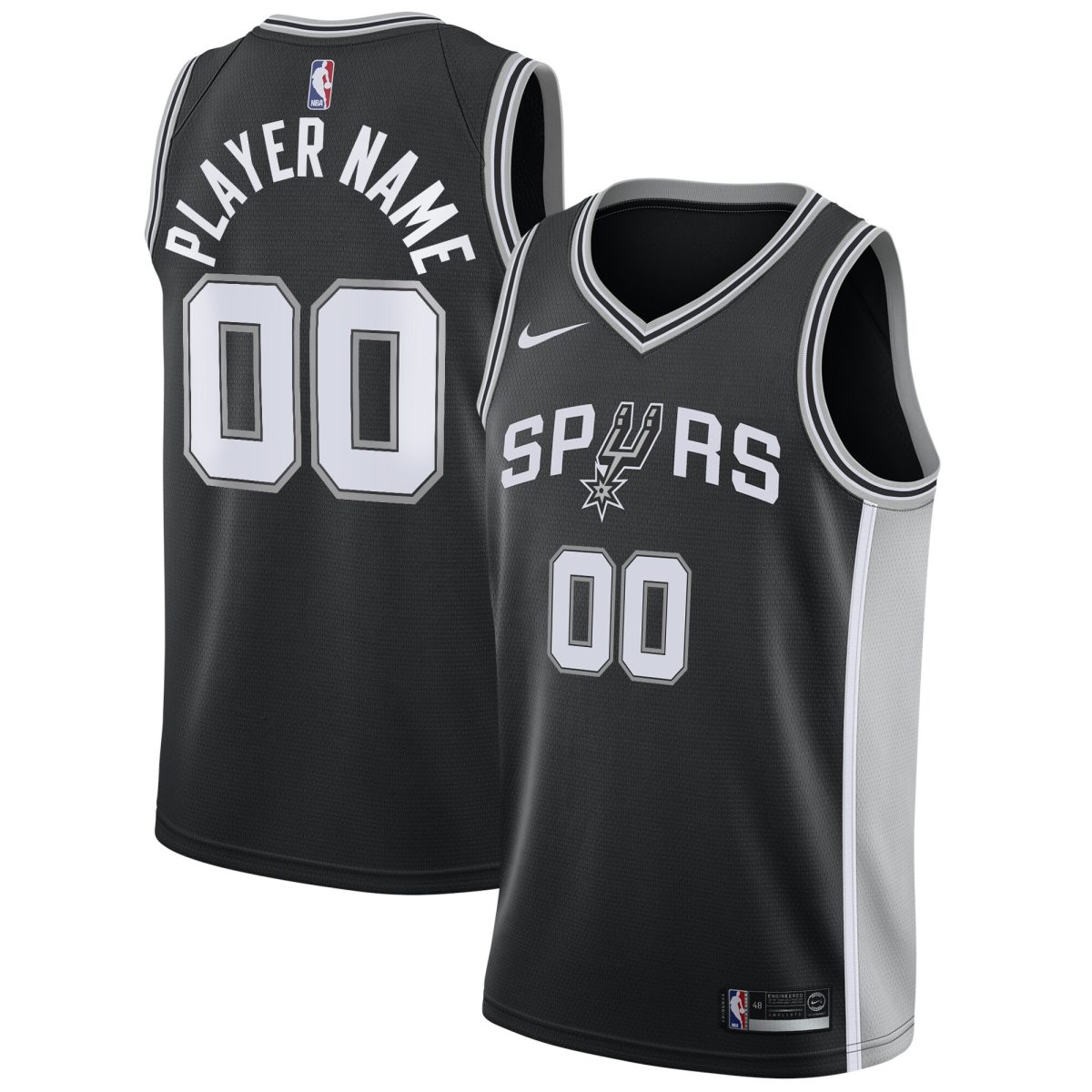 San Antonio Spurs mens san antonio spurs nike black swingman custom jersey – icon edition Collection | Official Spurs Store