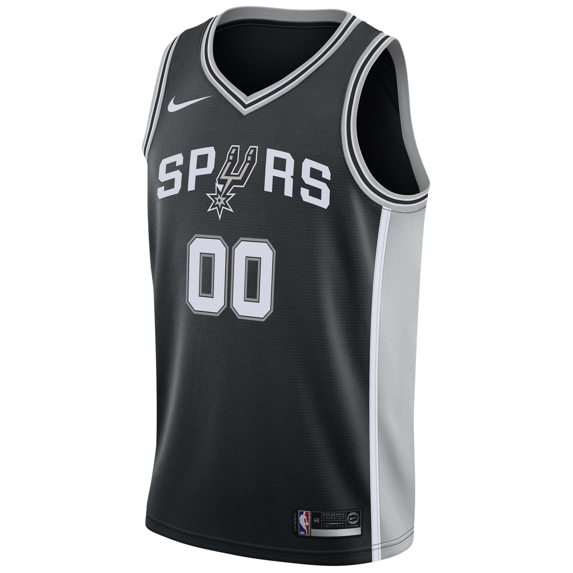 San Antonio Spurs mens san antonio spurs nike black swingman custom jersey – icon edition Collection | Official Spurs Store
